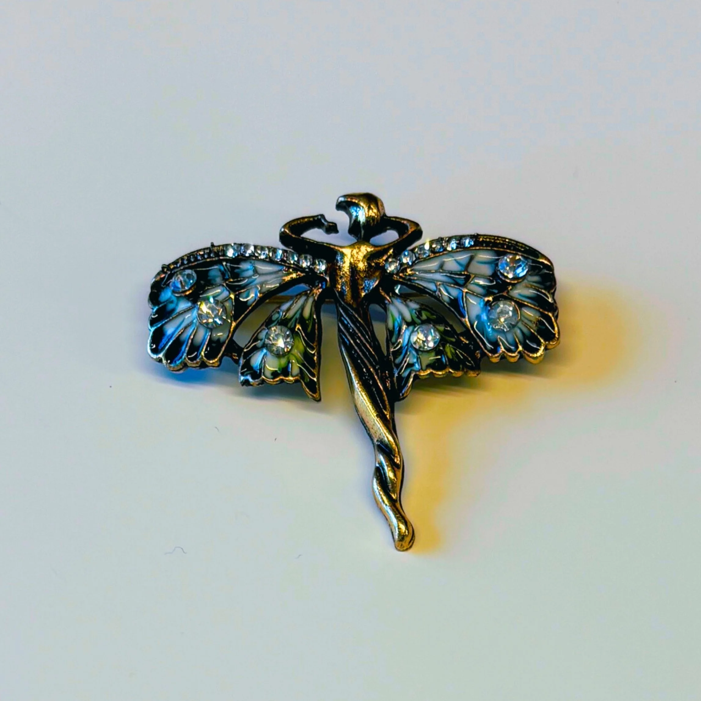 Art Nouveau Fairy Brooch | Vintage Enchanted Fairytale Pin 1.8" x 1.6" - Image 6