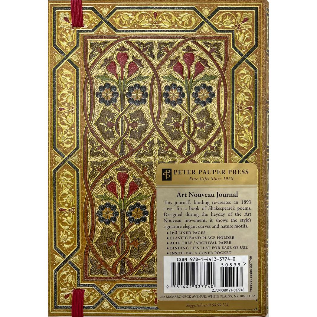 Art Nouveau Journal in Gold | Sketching, Drawing, Journaling | 5" x 7" - Image 5