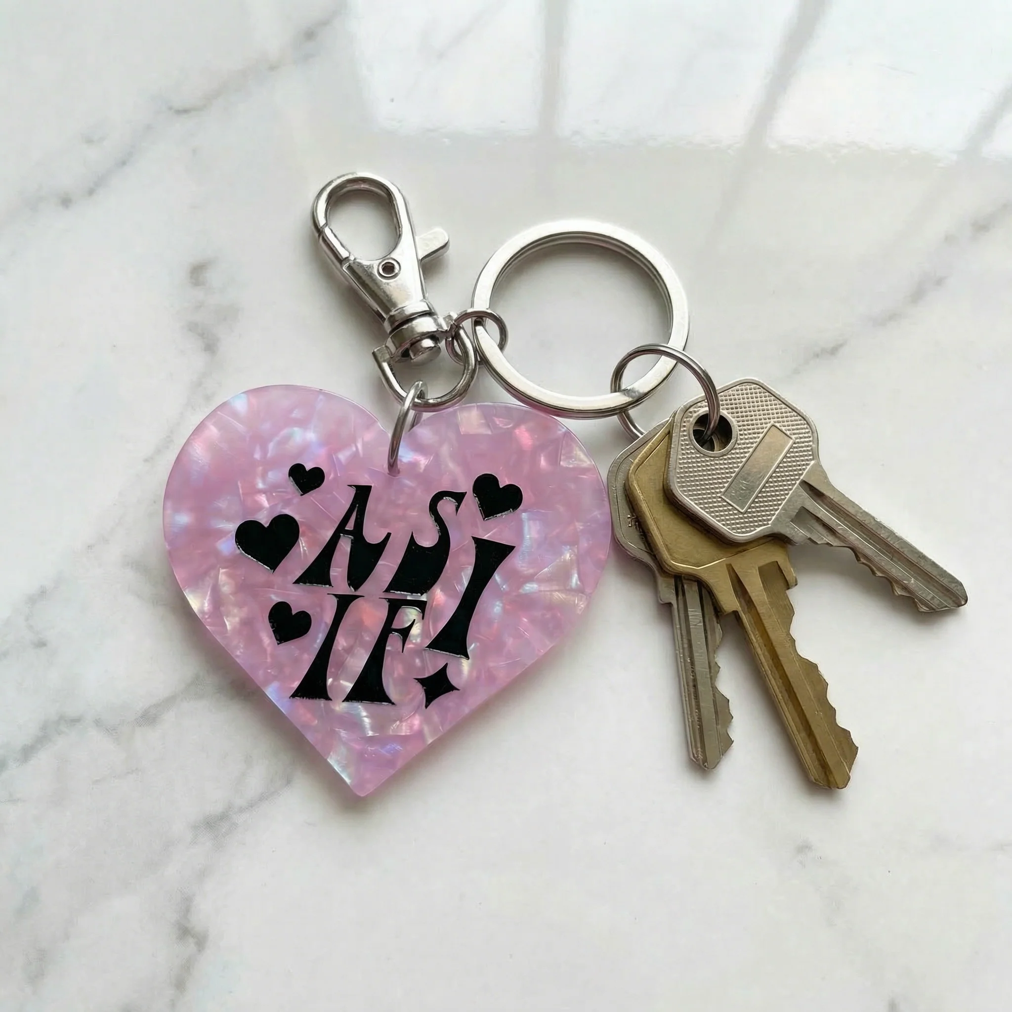 As If Heart Keychain in Light Purple | Classic Cher Clueless Vibes - Image 2