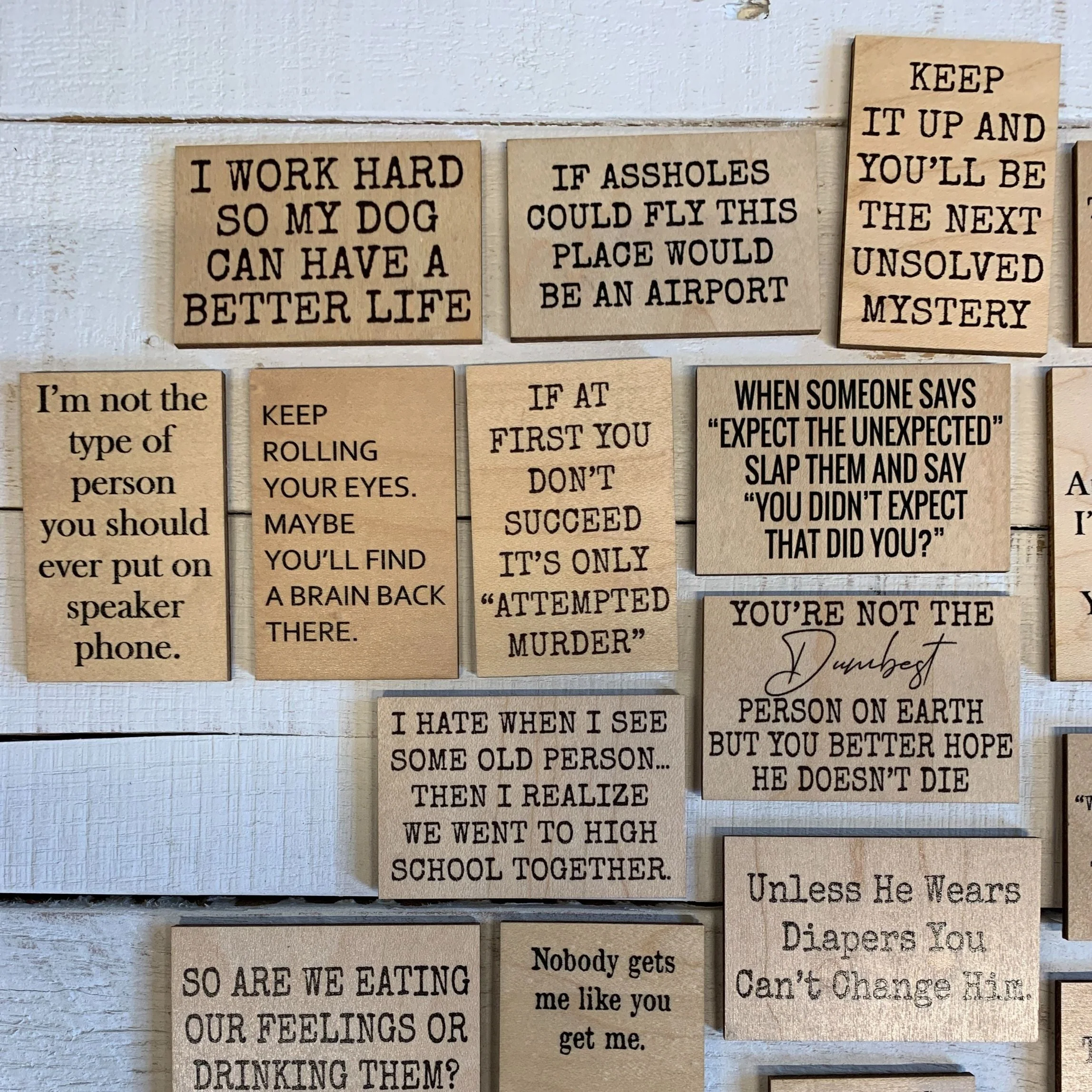 If at First You Don't Succeed It's Only Attempted Murder Funny Wood Refrigerator Magnet | 2" x 3" - Image 5