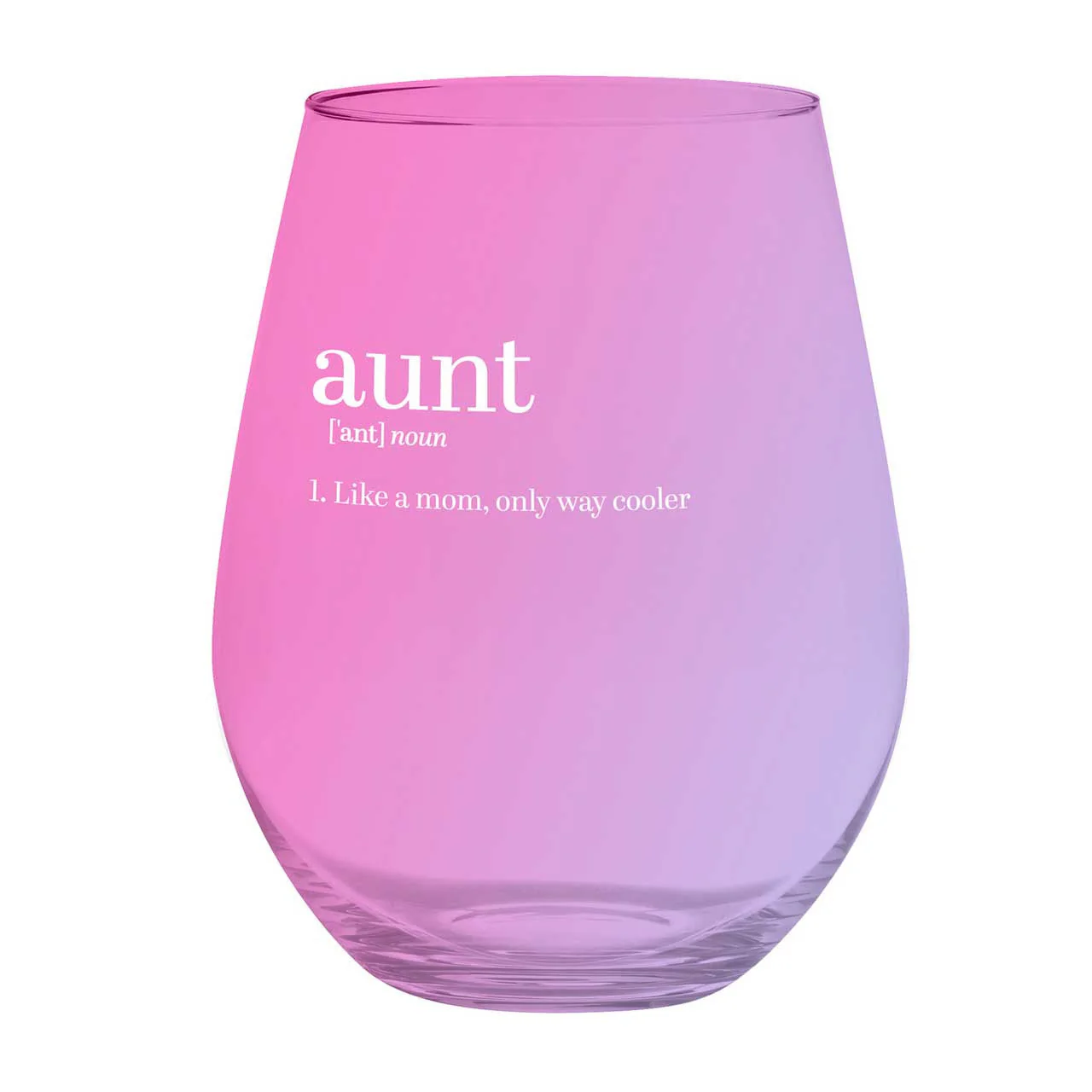 Aunt Jumbo Stemless Wine Glass in Pink | 30 Oz. | Holds an Entire Bottle of Wine - Image 2