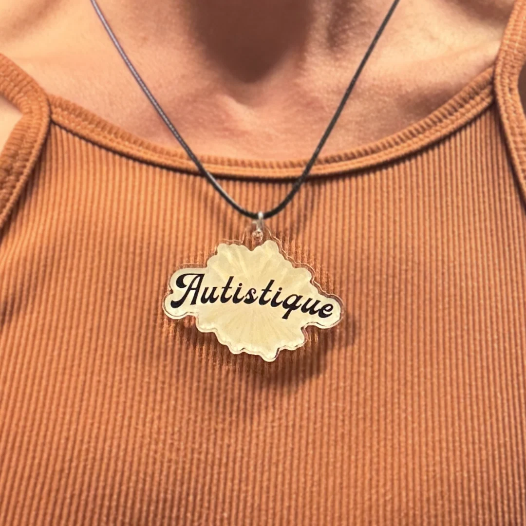 Autistique Autism Pride Acrylic Pendant Necklace - Image 5