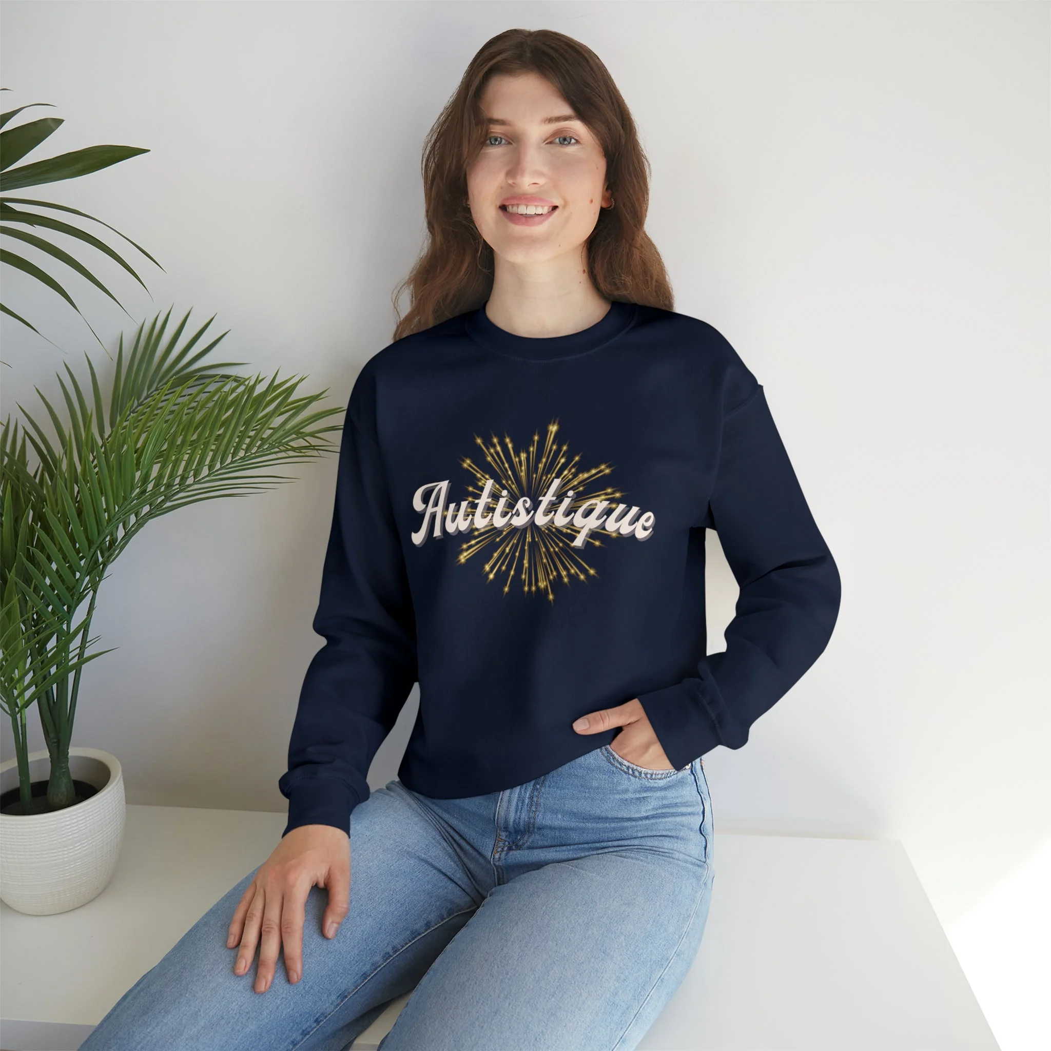 Autistique Funny Autism Pride Unisex Heavy Blend™ Crewneck Sweatshirt - Image 12