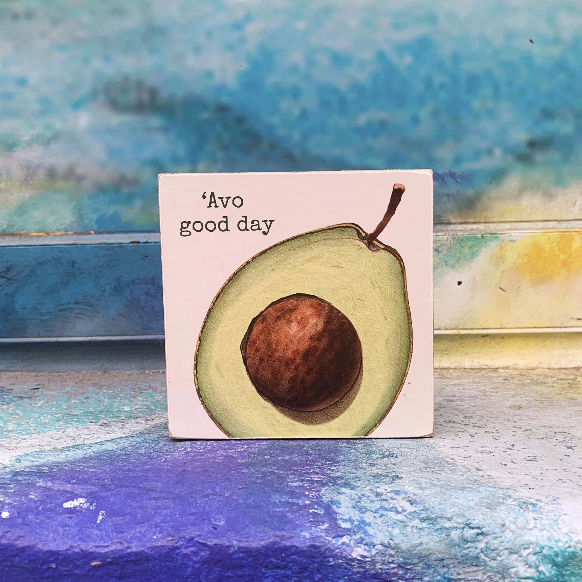 'Avo Good Day Wooden Block Sign | Plant Lovers Square Desk Wall Decor Display | 4" x 4" - Image 7