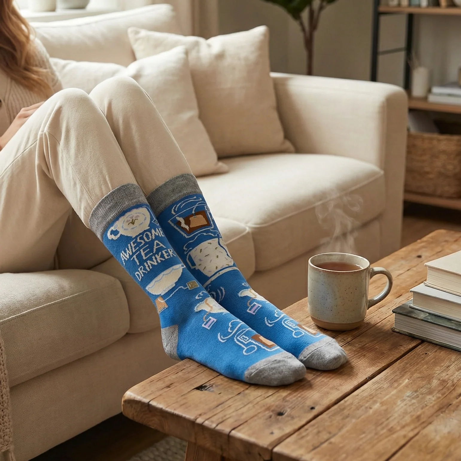 Awesome Tea Drinker Socks | Funny Tea Lover Gift, Colorful Novelty Crew Socks - Image 6