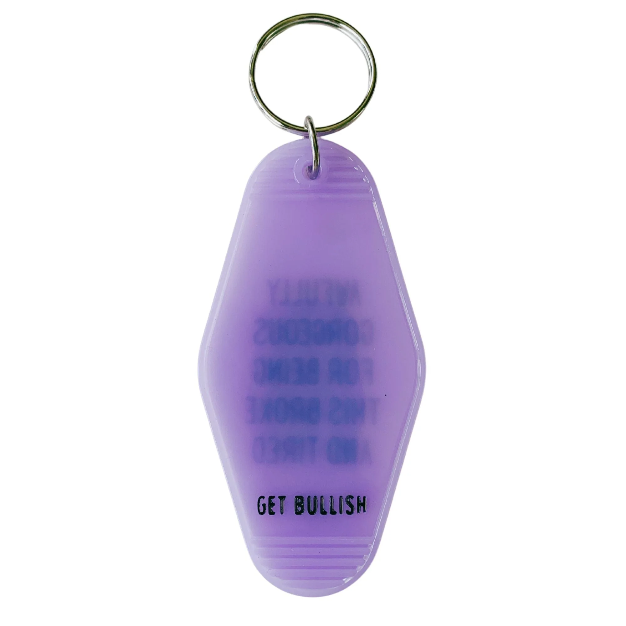 Awfully Gorgeous for Being this Broke and Tired Motel Style Keychain in Translucent Violet - Image 5