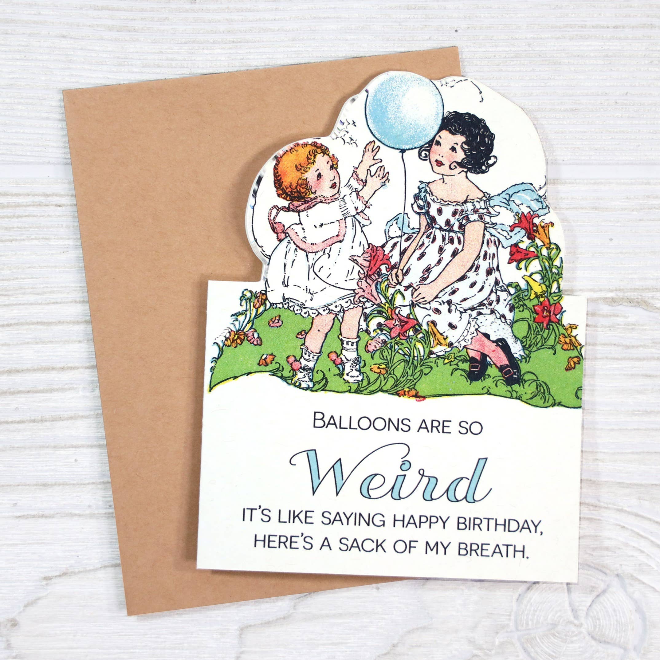 Balloons Are So Weird Funny Vintage Birthday Greeting Card - Image 2
