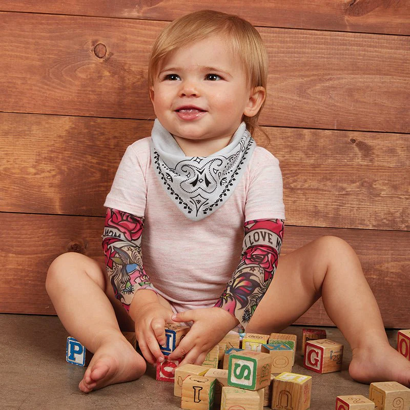 Baby Bandana Bib and Burp Pad Set in Black and White | Unisex Useful and Funny Baby Gift - Image 2