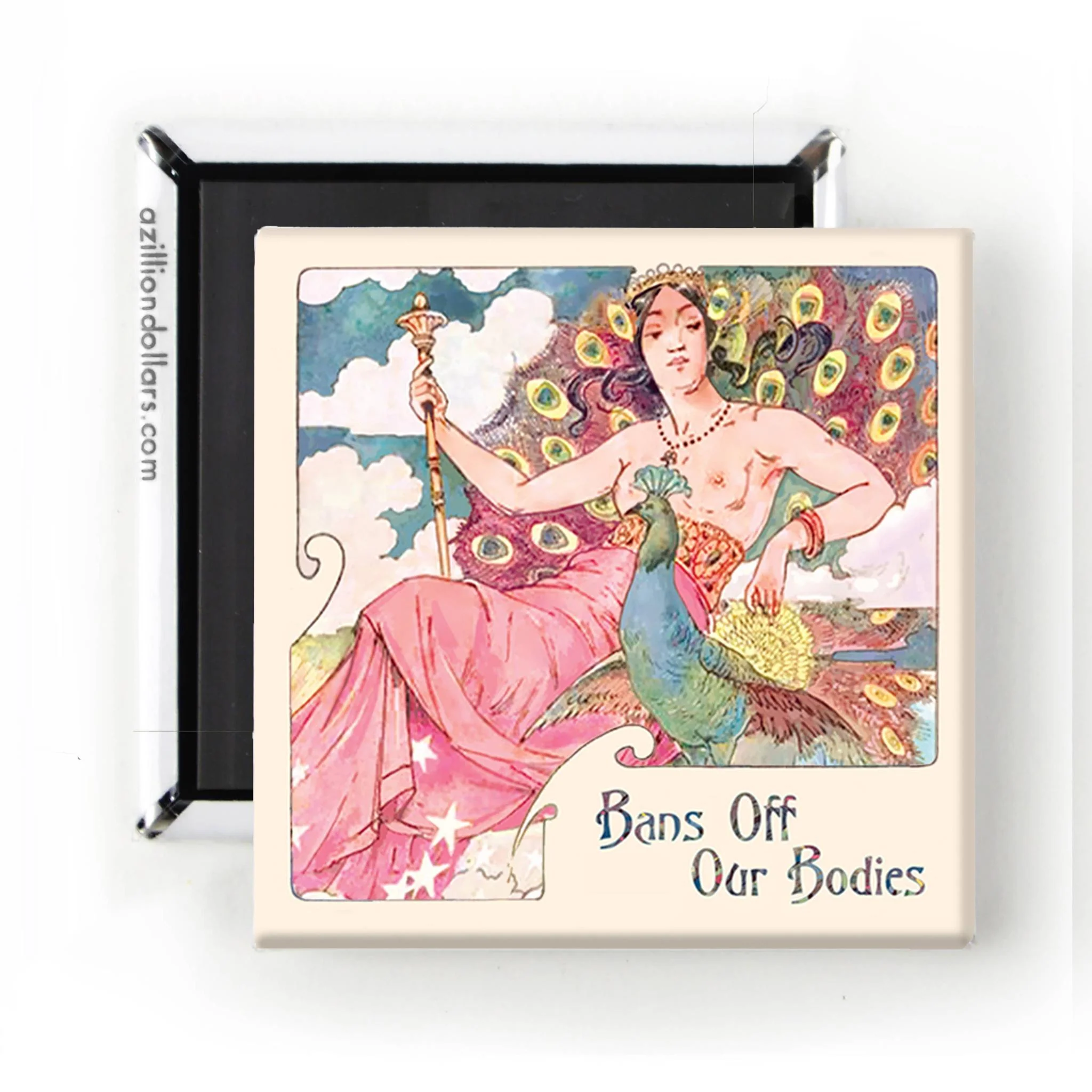 Bans Off Our Bodies Anti-Patriarchy Feminist Magnet | Vintage Imagery Fridge Magnet | 2" x 2"