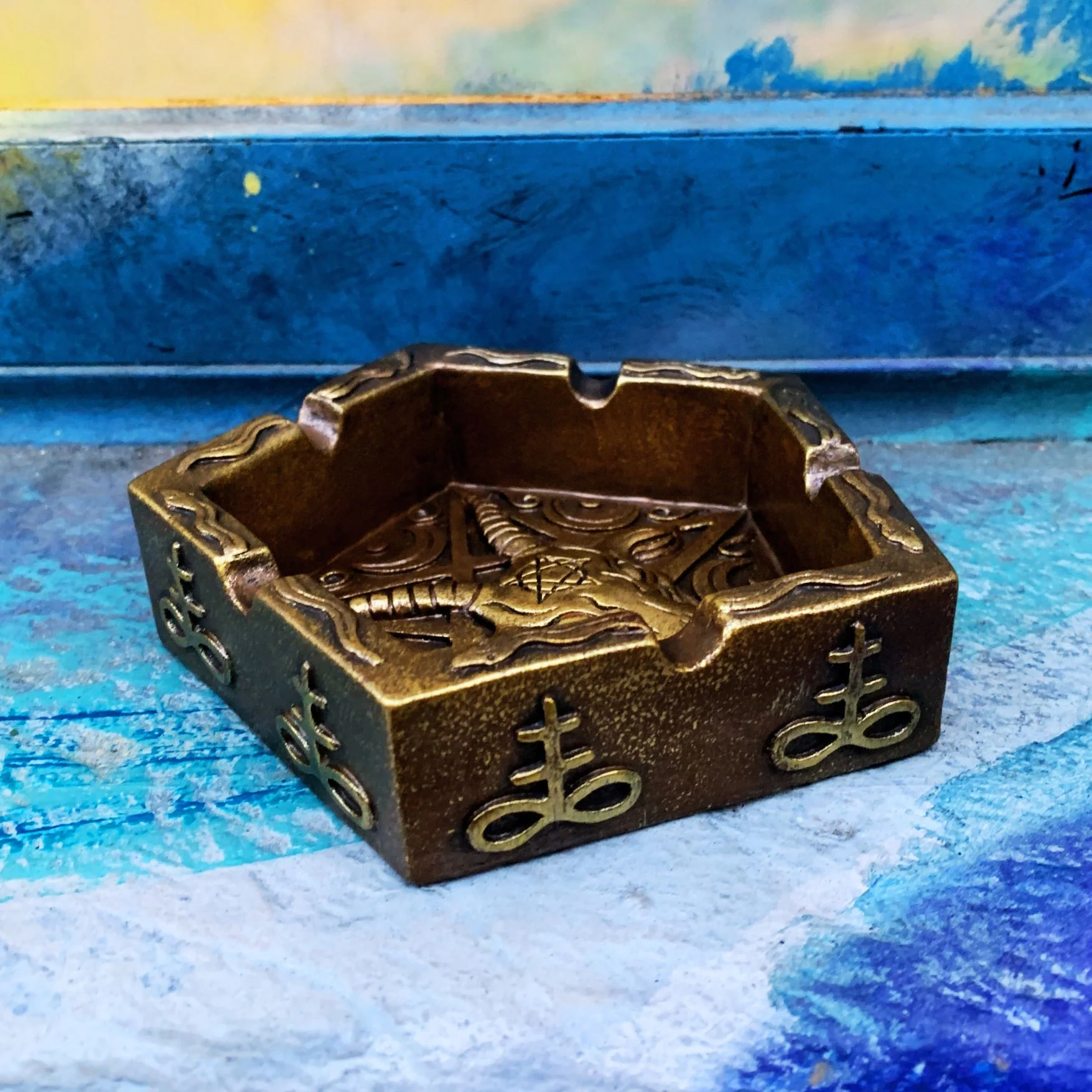 Baphomet Ashtray | Hand Painted Ash Bin | 5" - Image 9
