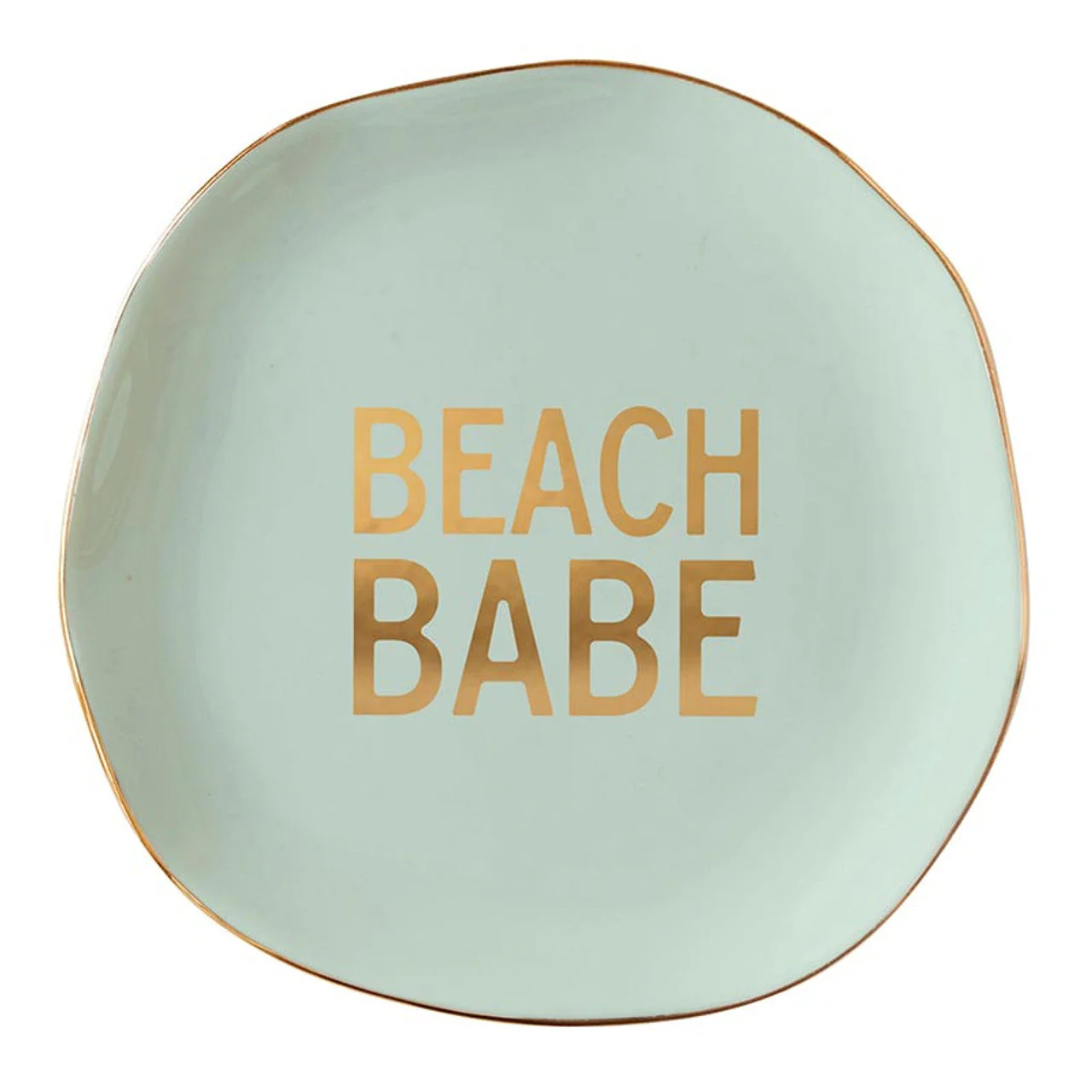 Beach Babe Sage Green Ceramic Tray with Makeup Sponge Gift Set | Cosmetic Giftable Beauty Tools Set - Image 2