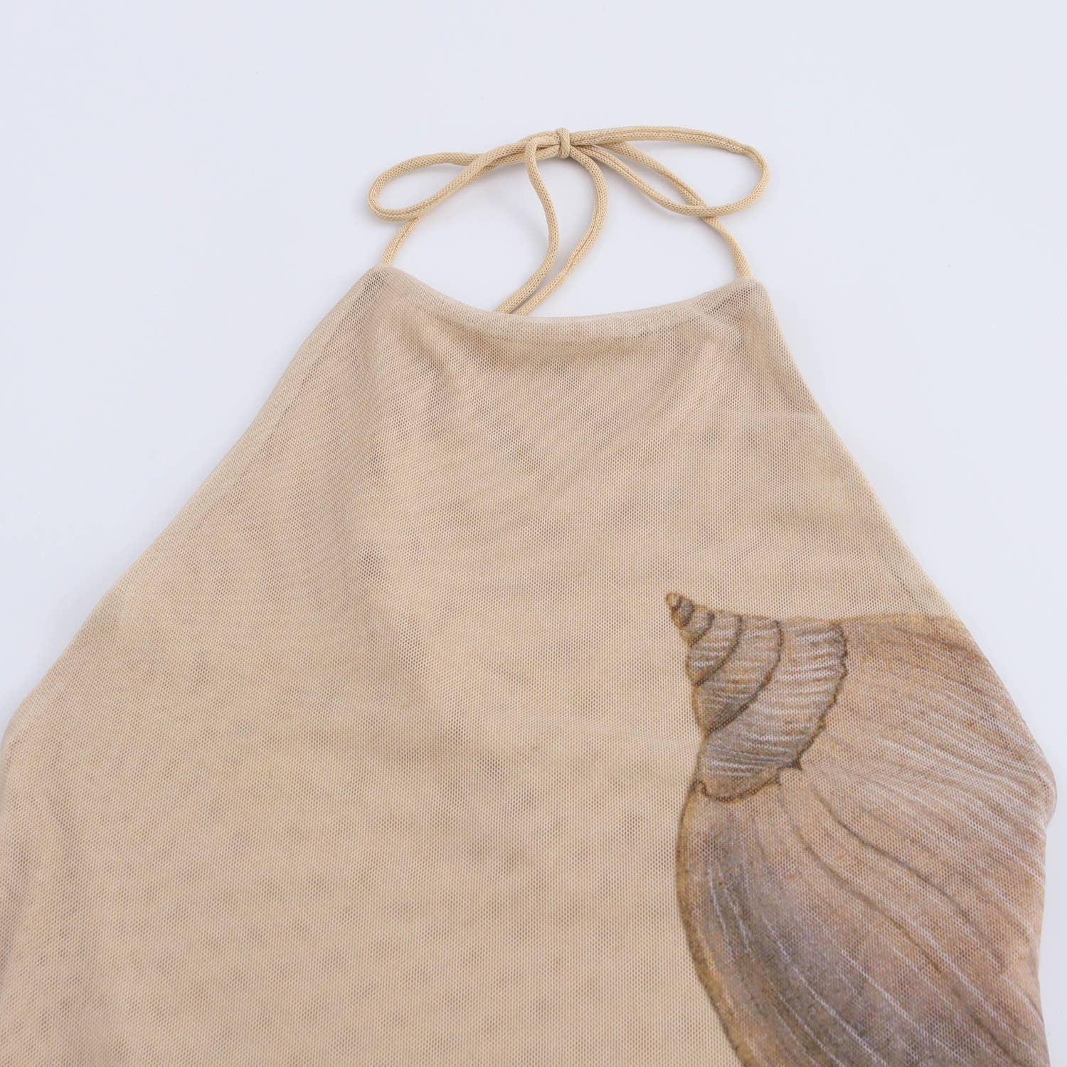 Beach Seashell Print Halterneck Mesh Maxi Dress [Sizes S-L] - Image 6