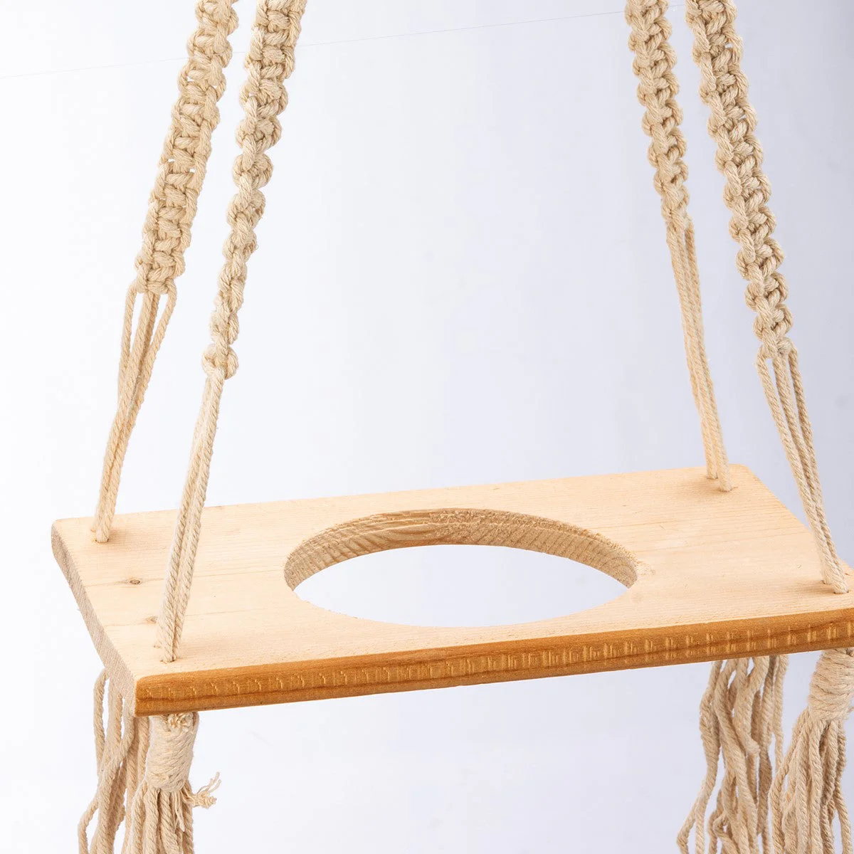 Beaded Rectangle Plant Hanger | Hanging Plant Pot Holder | 31" - Image 4