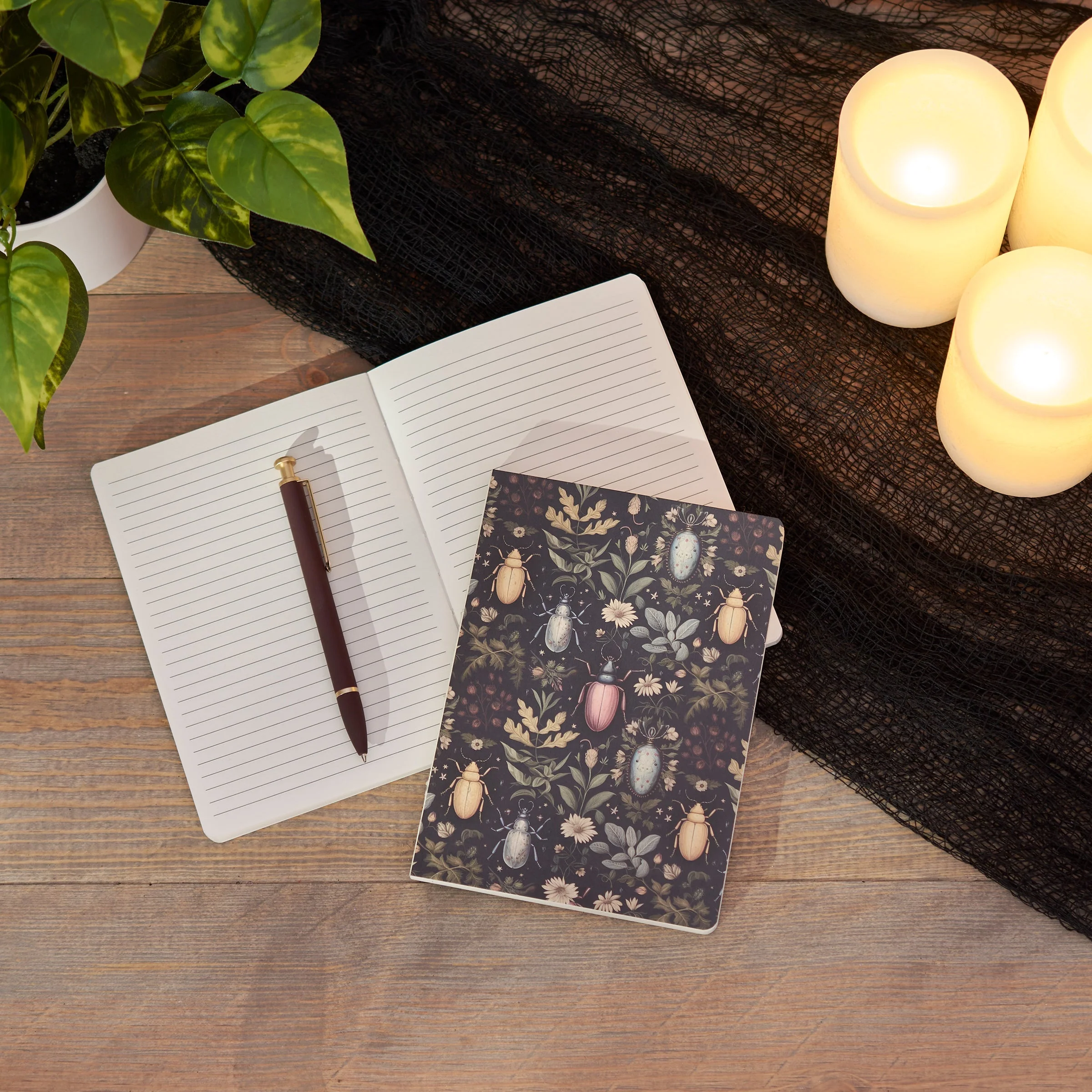 Beetles and Florals Journal | Double-Sided Notebook | 160 Lined Pages - Image 4