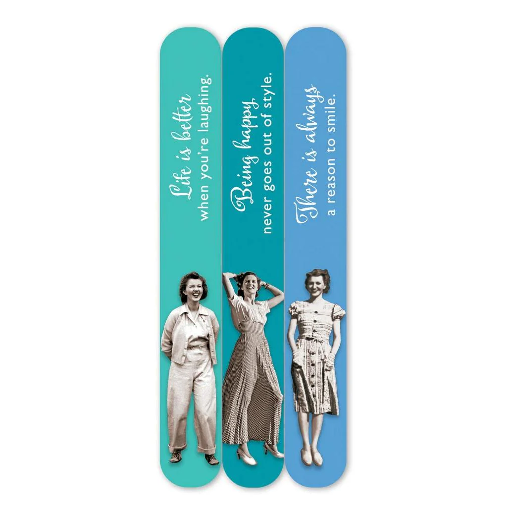 Being Happy Emery Boards Set of 3 Vintage-Inspired Nail Files SME21