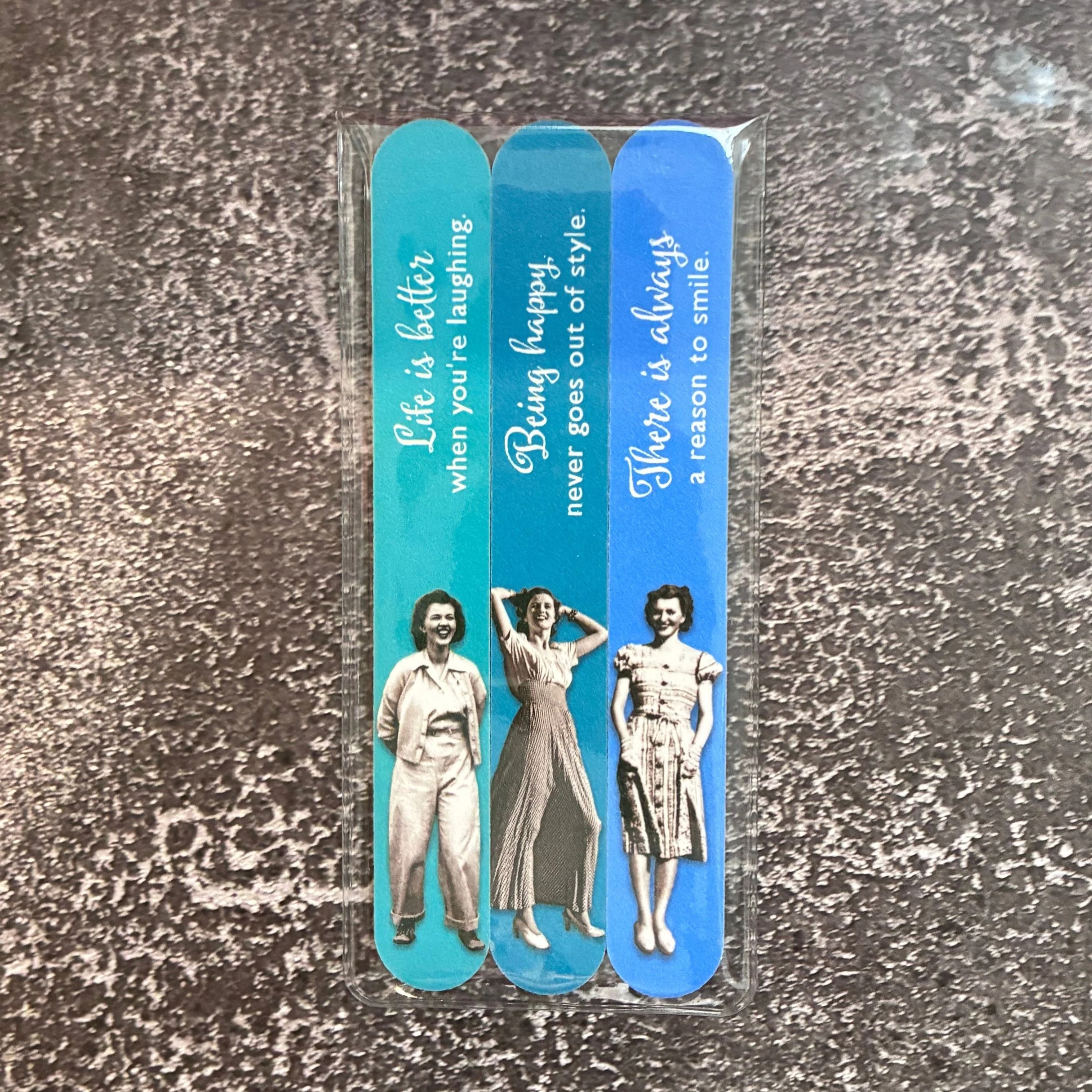 Being Happy Emery Boards Set of 3 Vintage-Inspired Nail Files SME21 - Image 3