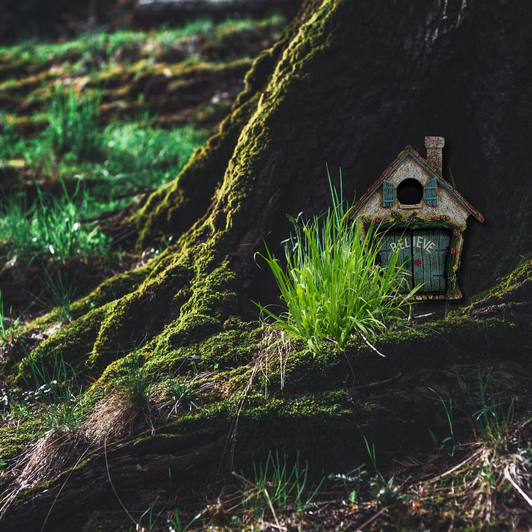Believe Mini Fairy Door | 4" Tall Faux Faerie Elf Door Outdoor Garden Decor - Image 2