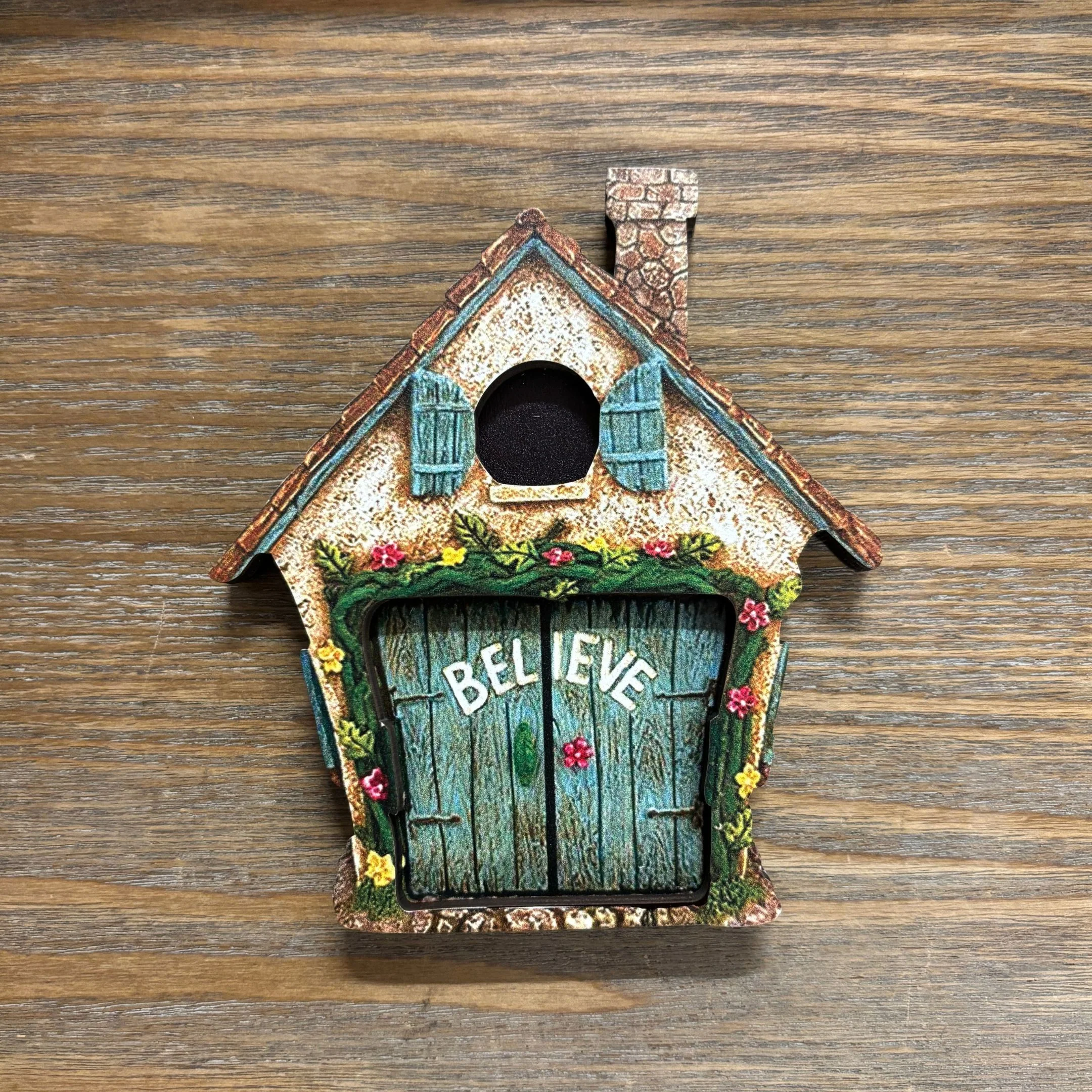 Believe Mini Fairy Door | 4" Tall Faux Faerie Elf Door Outdoor Garden Decor - Image 3