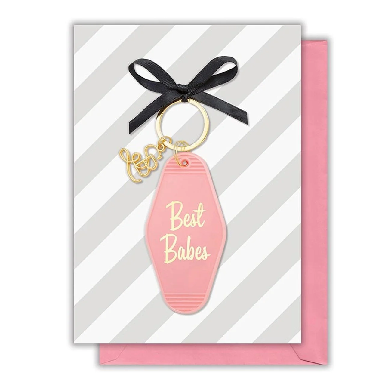 Best Babes Motel Style Keychain with Birthday Greeting Card | Gift for Her - Image 3