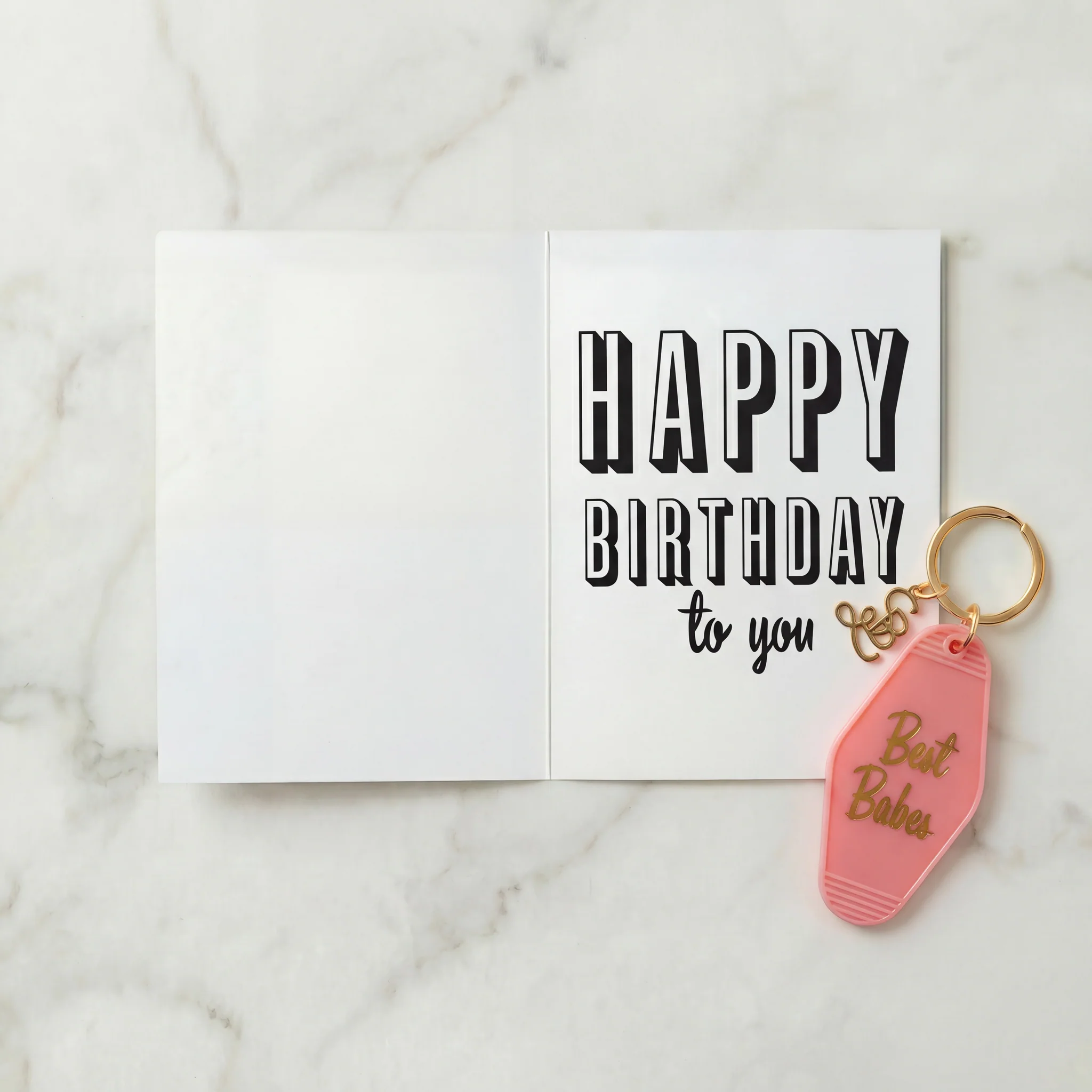 Best Babes Motel Style Keychain with Birthday Greeting Card | Gift for Her - Image 6