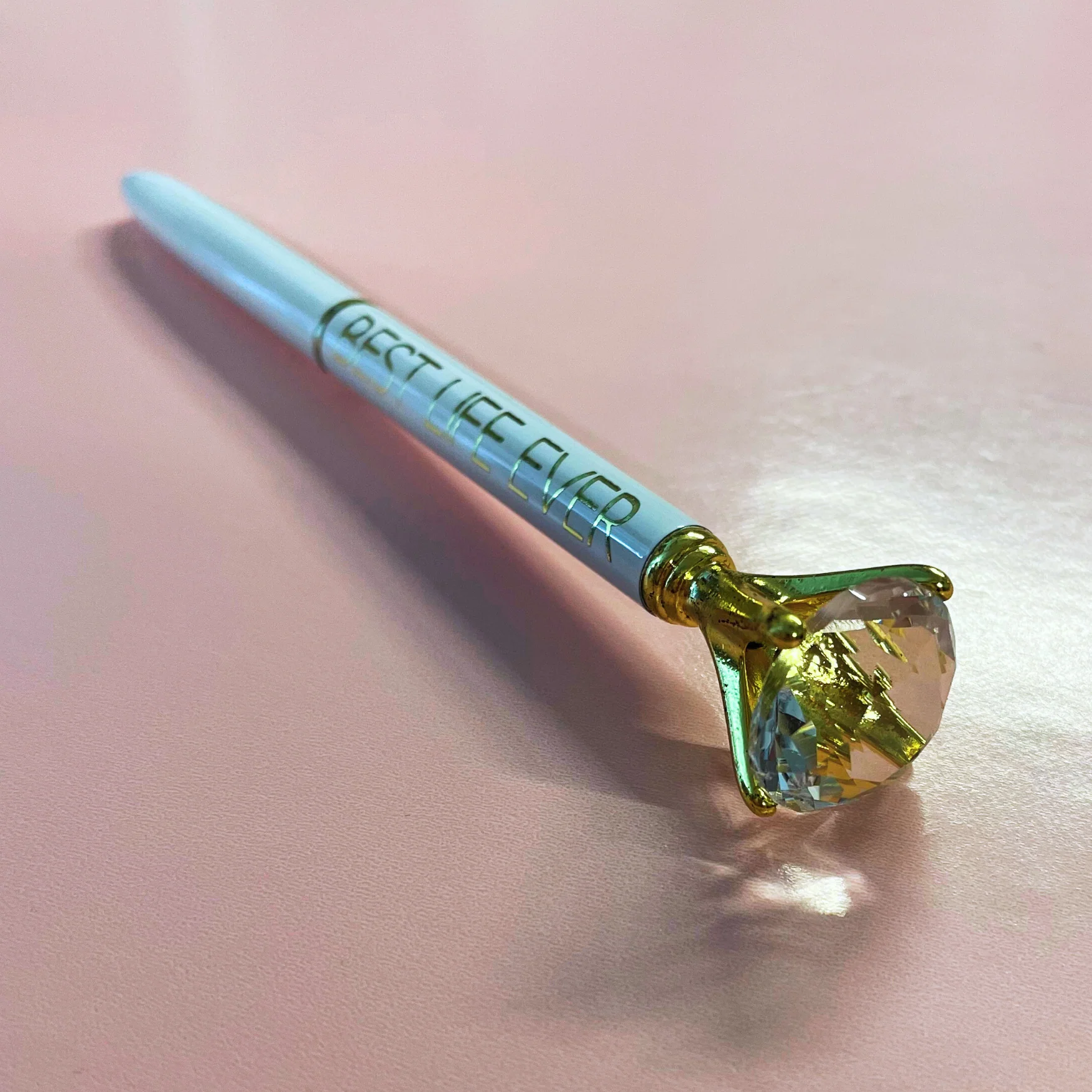 Best Life Ever Gem Pen in Gift Box | Jewel-Topped Gift Pen in Gold - Image 8