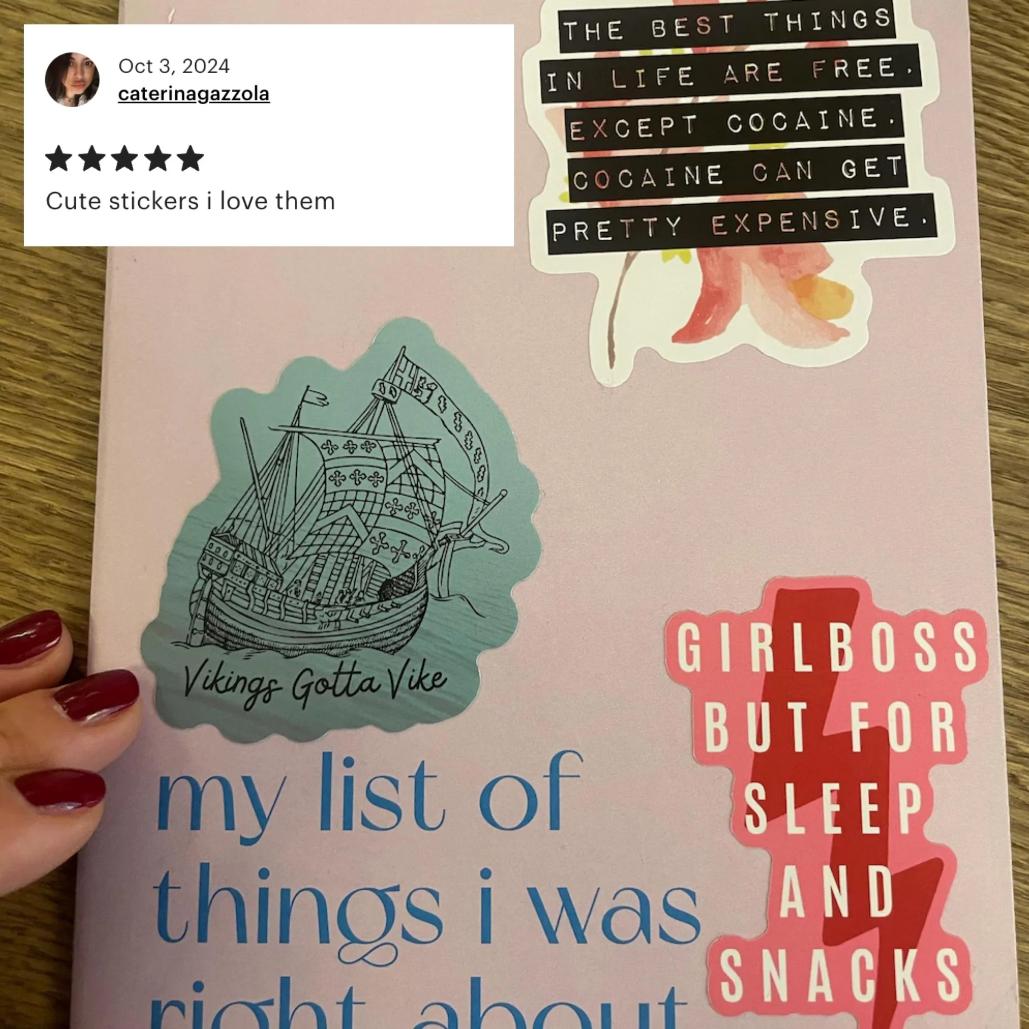 Girl Boss But For Sleep and Snacks Glossy Die Cut Vinyl Sticker 2in x 2.95in - Image 6