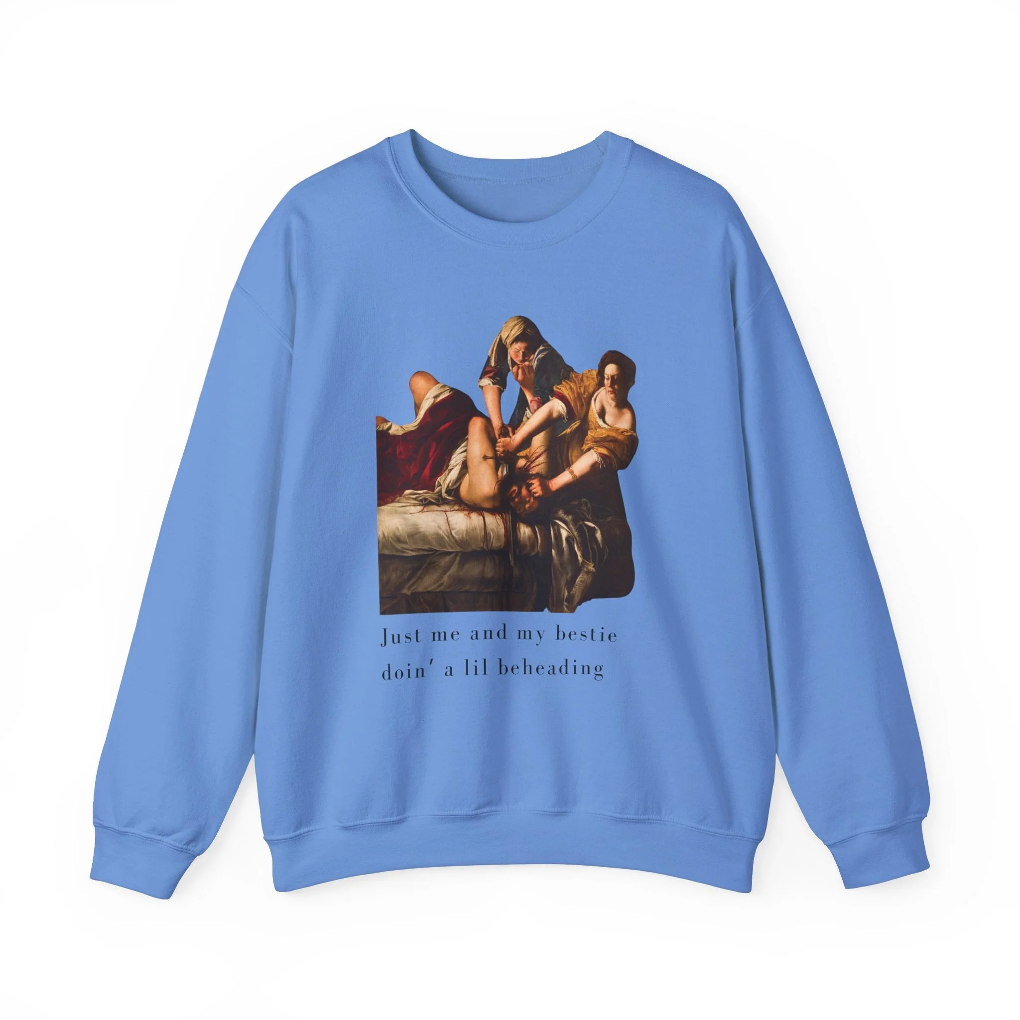 Besties Doing a Nice Beheading! Judith Slaying Holofernes Unisex Heavy Blend™ Crewneck Sweatshirt (Sizes S-5X) - Image 11