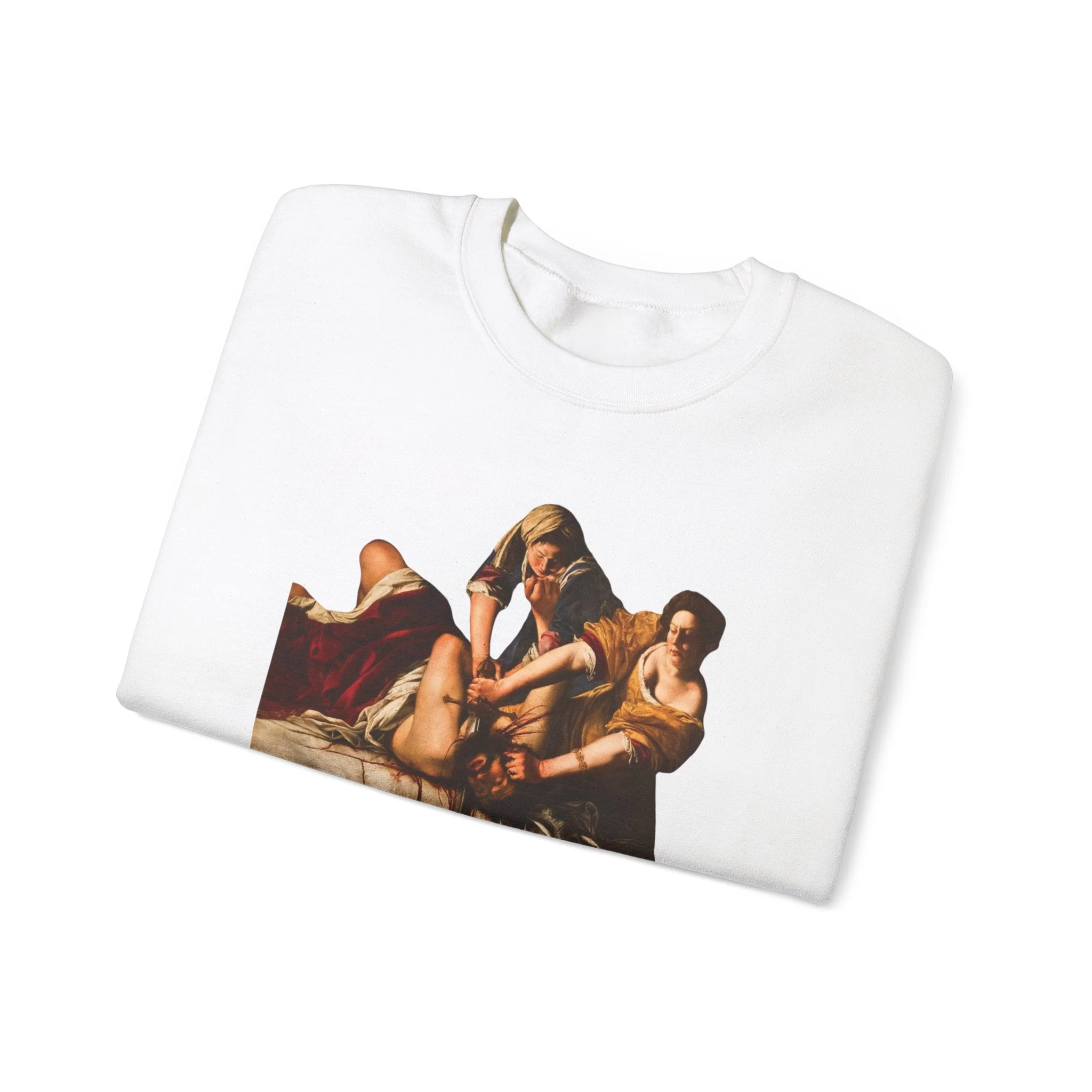 Besties Doing a Nice Beheading! Judith Slaying Holofernes Unisex Heavy Blend™ Crewneck Sweatshirt (Sizes S-5X) - Image 16