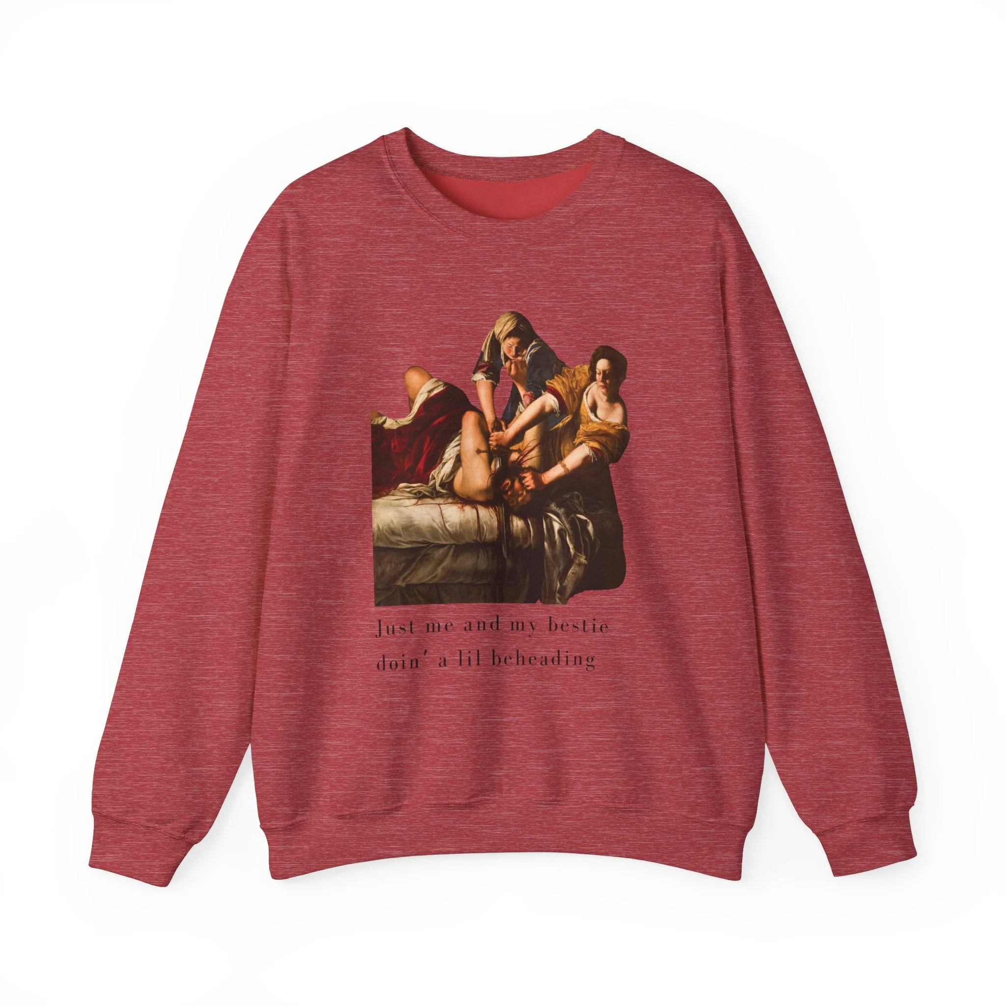 Besties Doing a Nice Beheading! Judith Slaying Holofernes Unisex Heavy Blend™ Crewneck Sweatshirt (Sizes S-5X) - Image 18