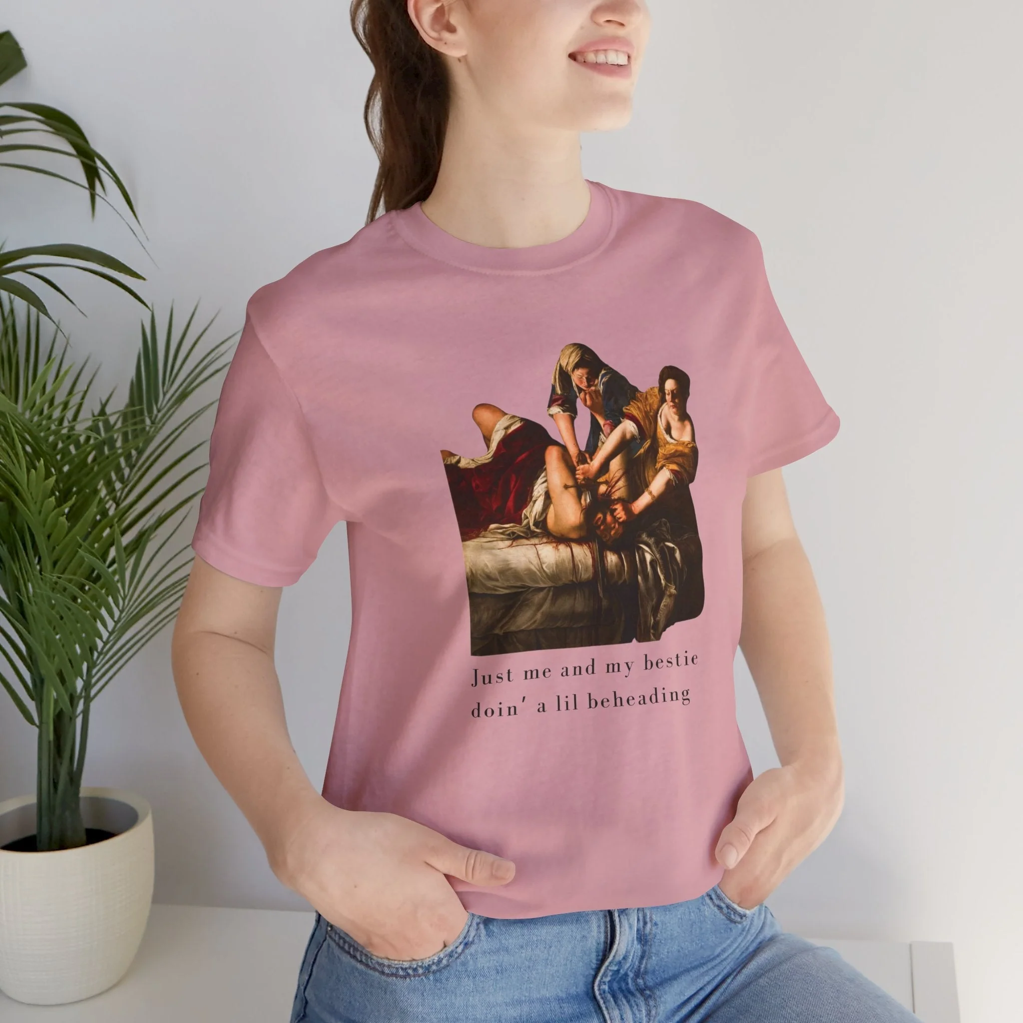 Besties Doing a Nice Beheading! Judith Slaying Holofernes Unisex Jersey Short Sleeve Tee - Image 20