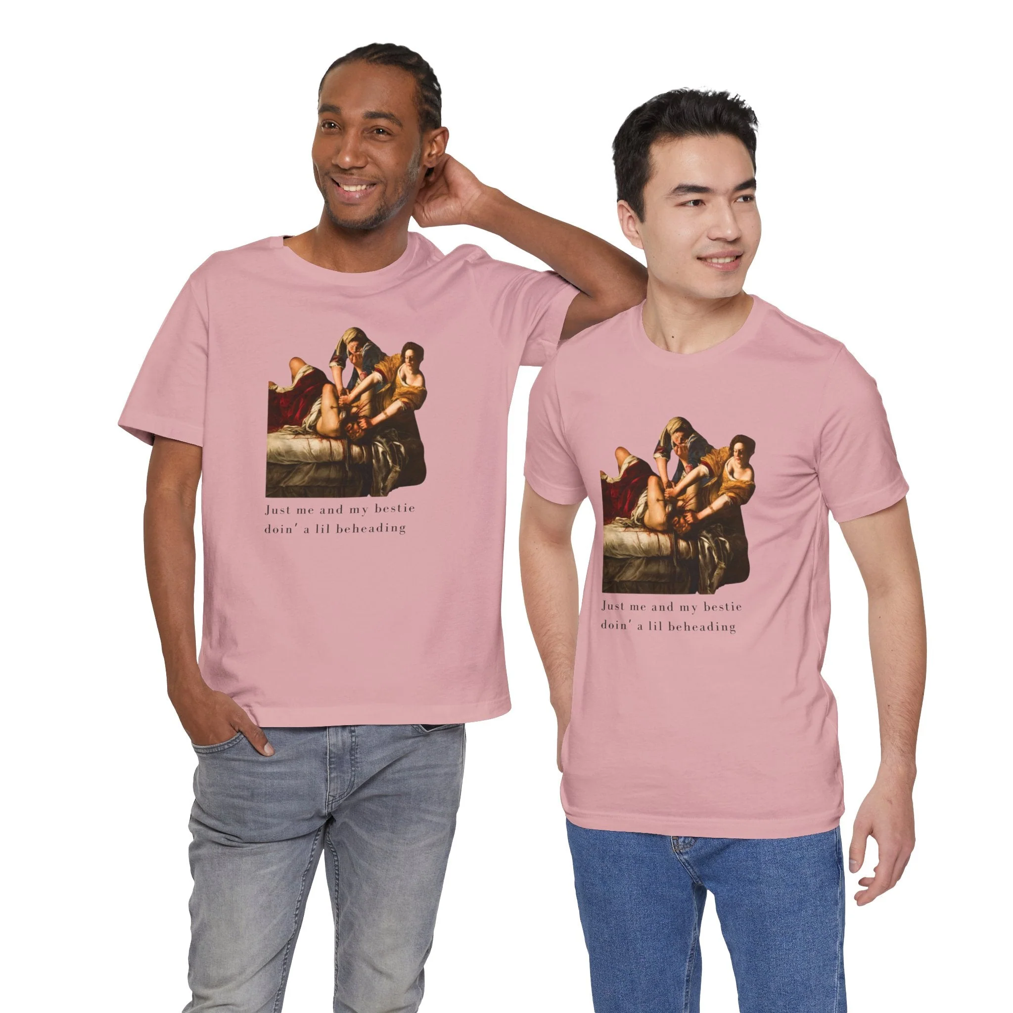 Besties Doing a Nice Beheading! Judith Slaying Holofernes Unisex Jersey Short Sleeve Tee - Image 21