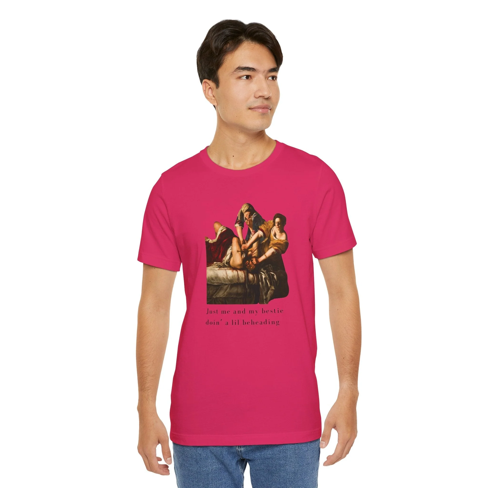Besties Doing a Nice Beheading! Judith Slaying Holofernes Unisex Jersey Short Sleeve Tee - Image 8