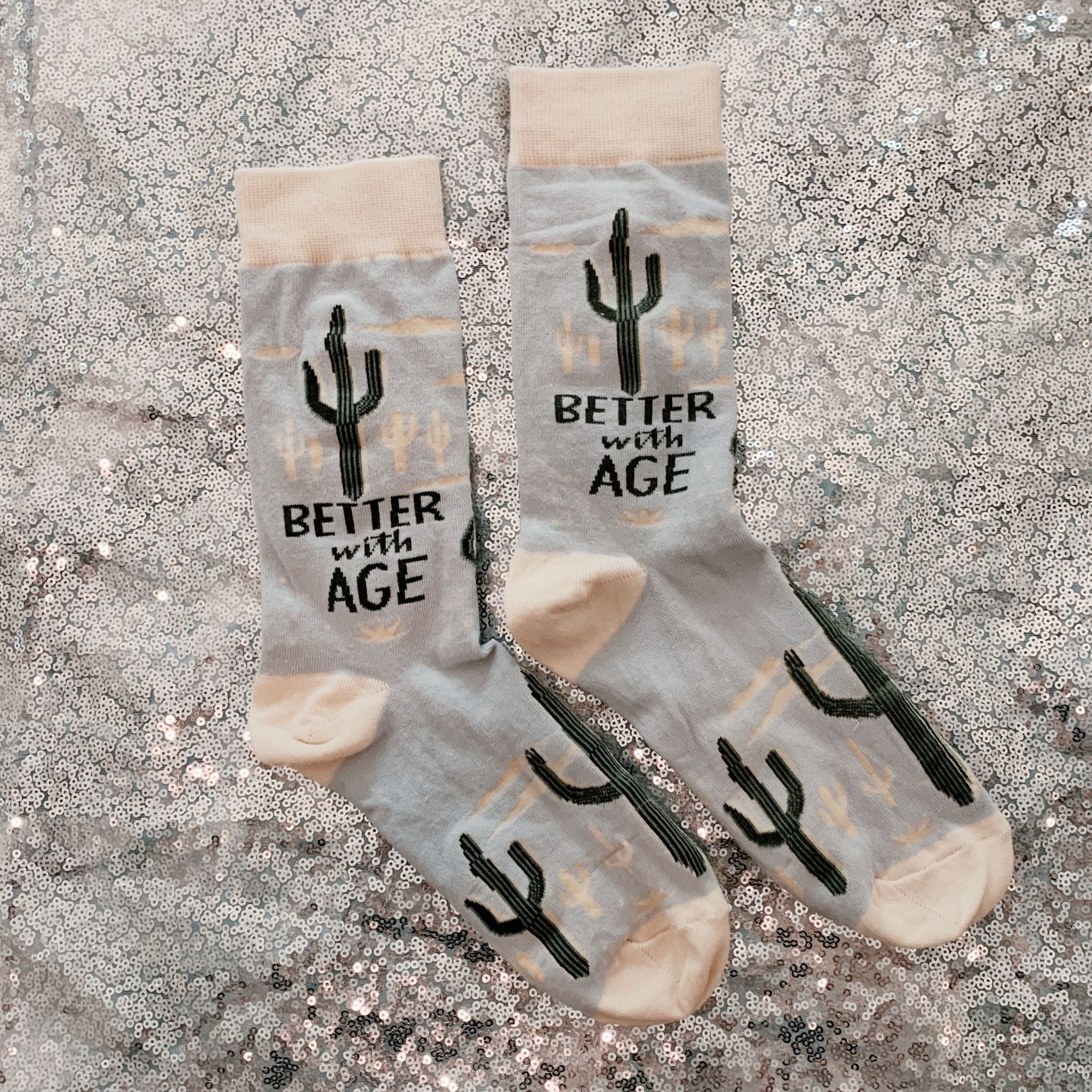 Better With Age Socks | Cactus Plants Illustration - Image 6