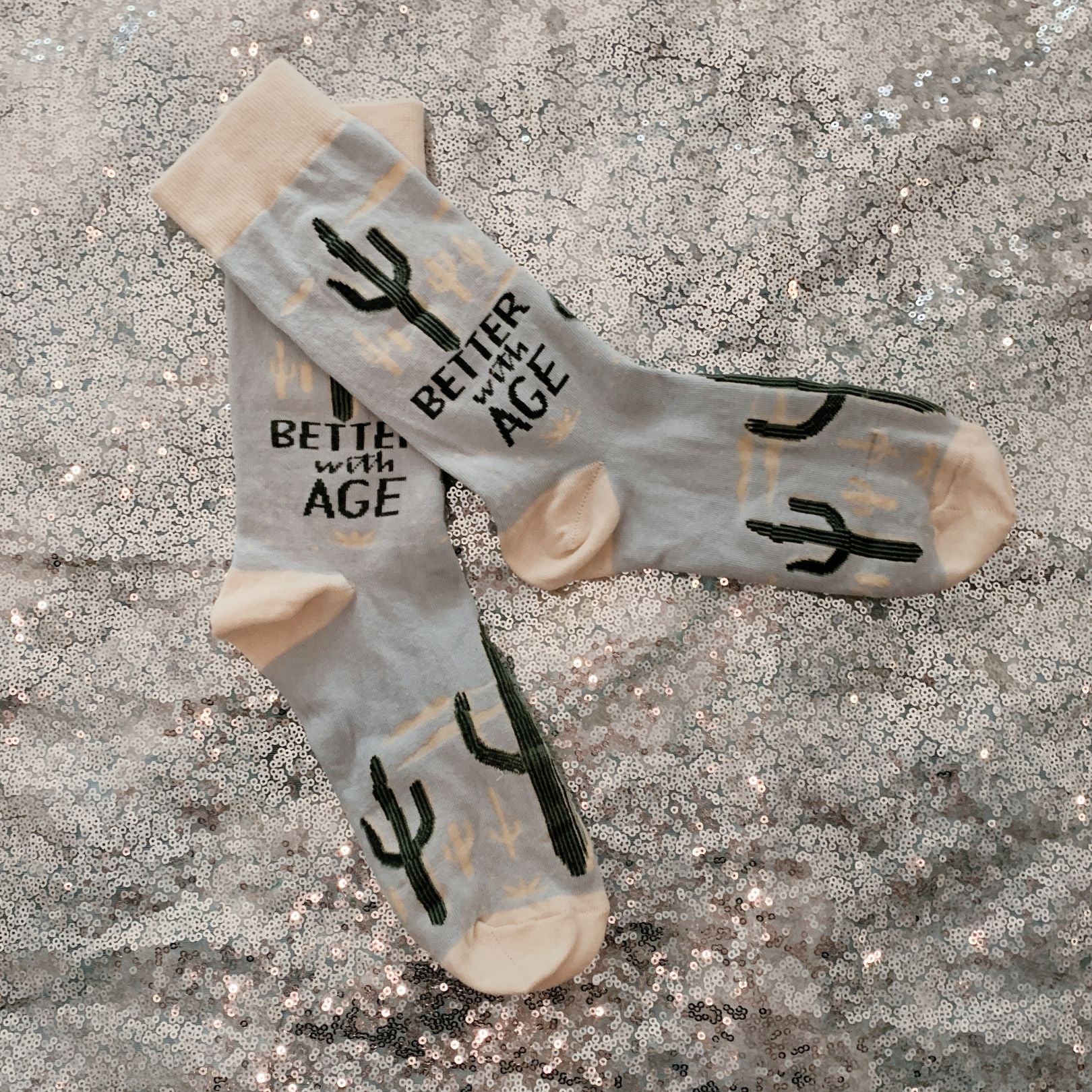 Better With Age Socks | Cactus Plants Illustration - Image 7