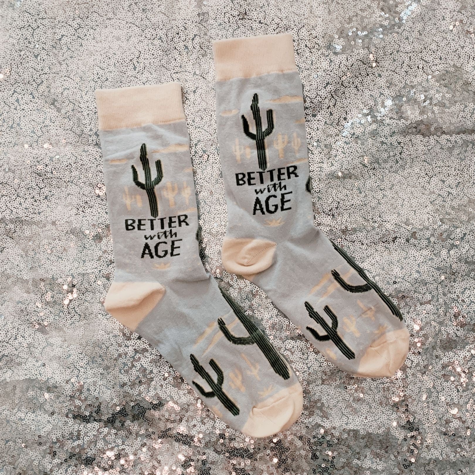 Better With Age Socks | Cactus Plants Illustration - Image 8