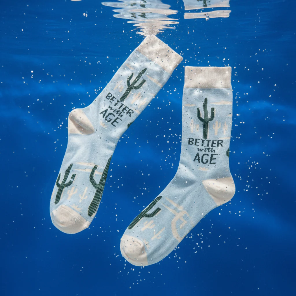 Better With Age Socks | Cactus Plants Illustration - Image 9