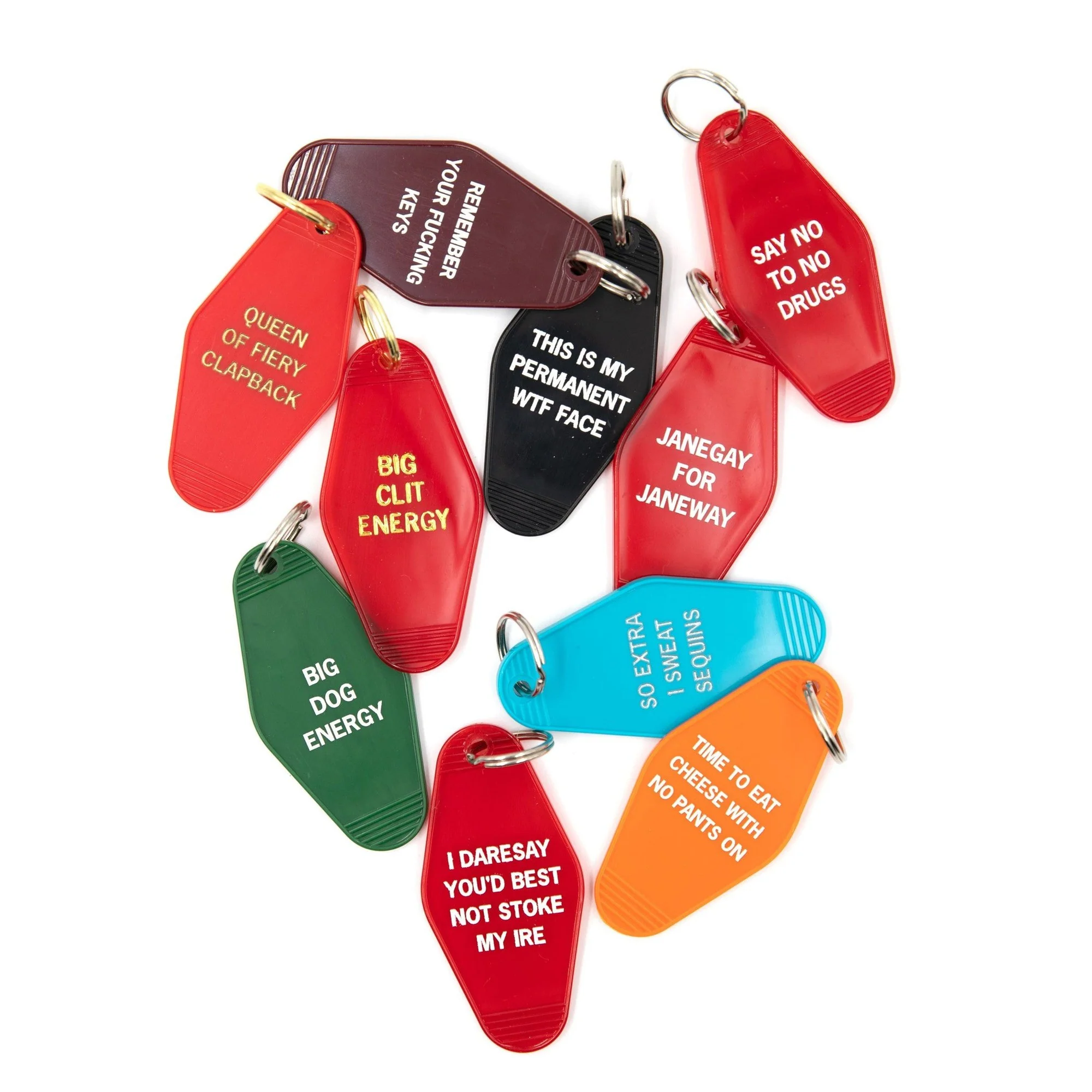 Big Clit Energy Motel Style Keychain in Red and Gold - Image 4