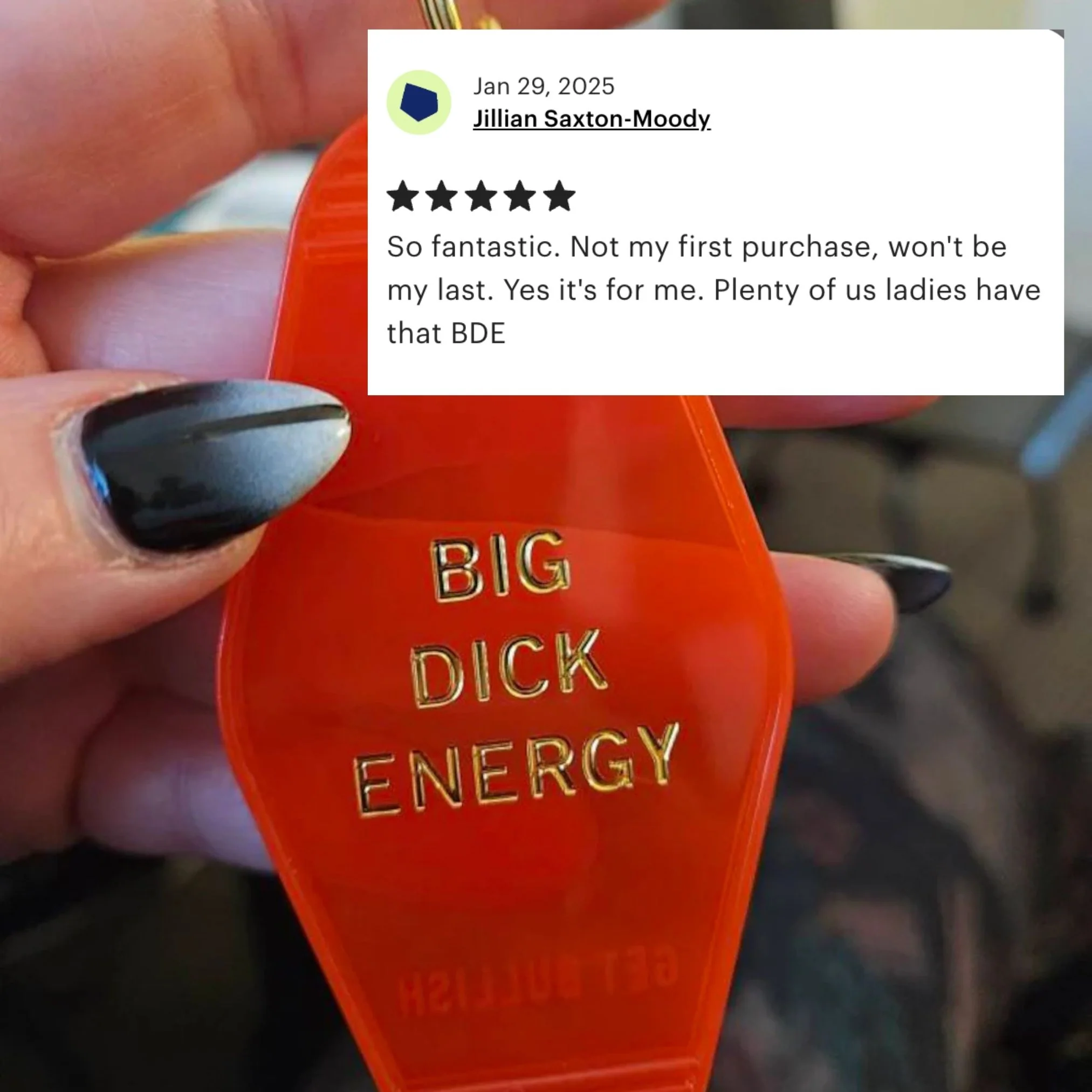 Big Dick Energy Motel Style Keychain in Red - Image 9