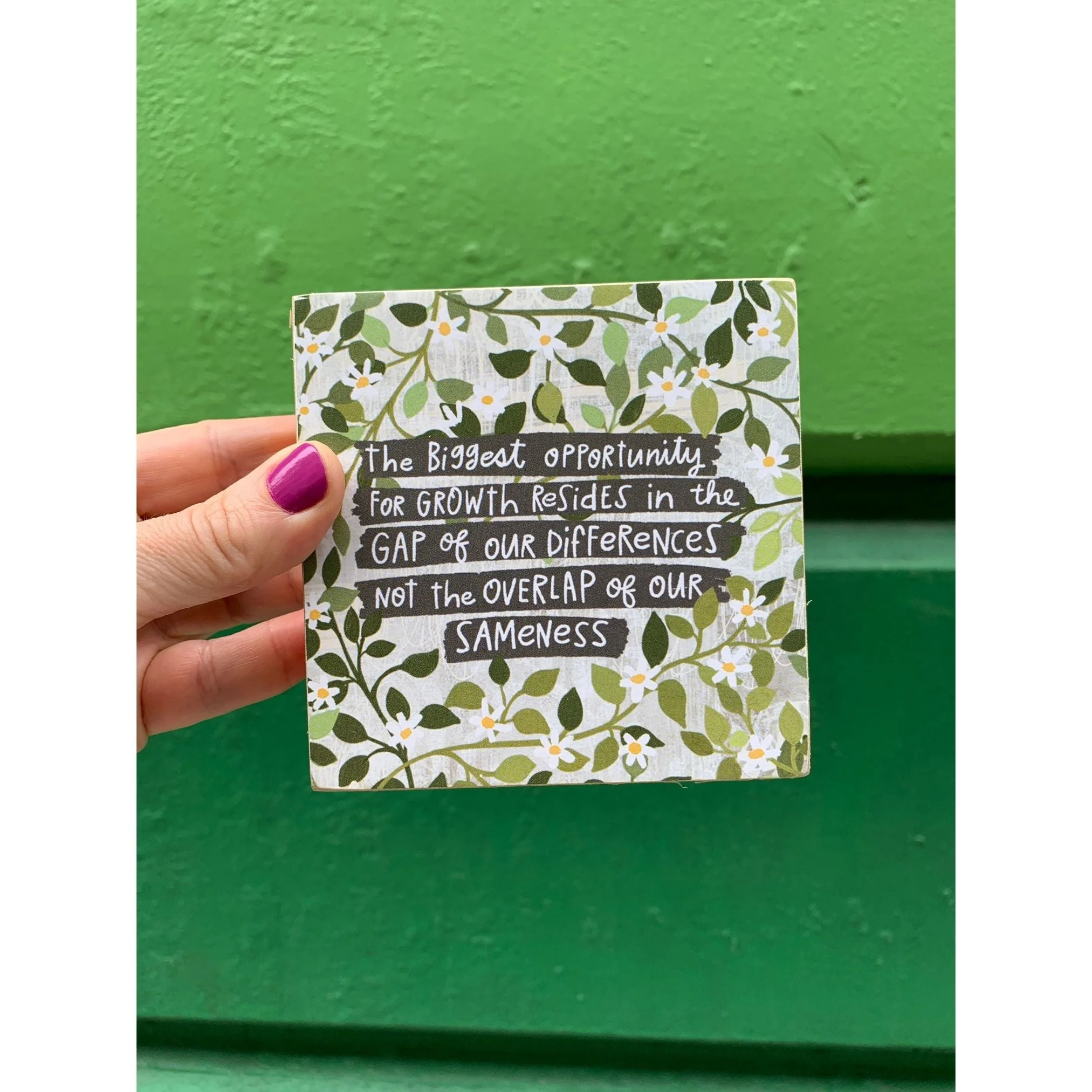 Biggest Opportunity For Growth Inspo Block Sign | 4" x 4" - Image 3