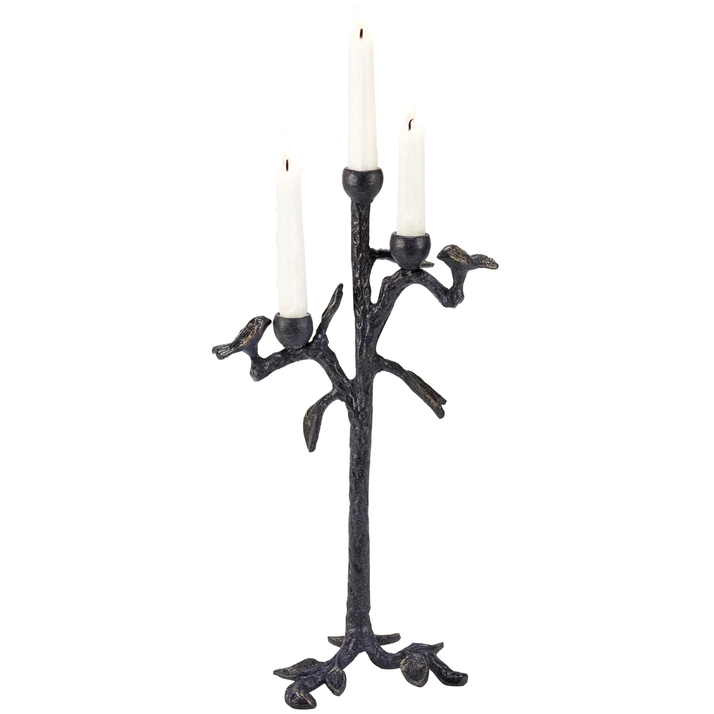 Bird Branch Metal Candle Holder for 3 Taper Candles | Rustic Tree & Bird Decor - Image 5