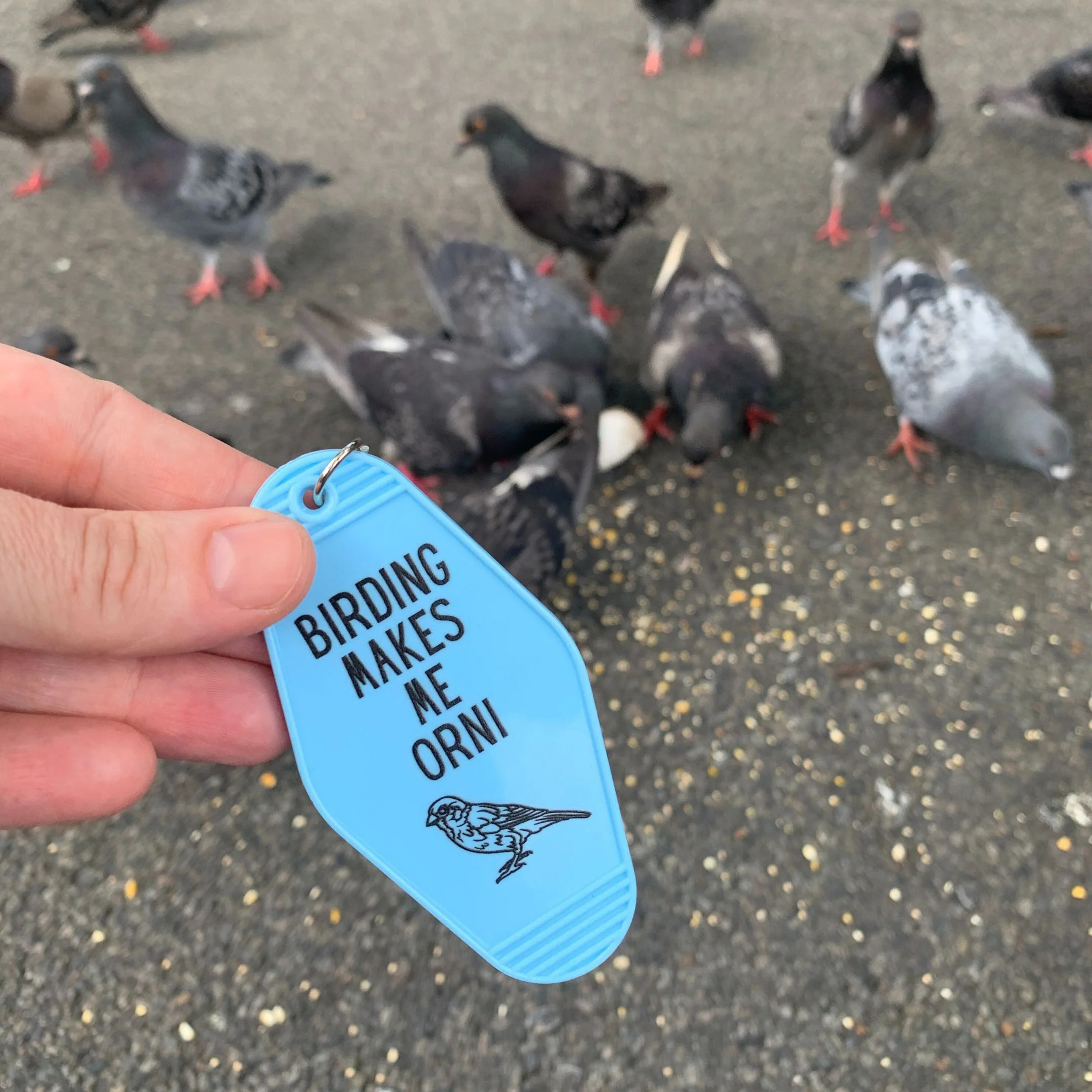 Birding Makes Me Orni Birdwatching Pun Motel Keychain - Image 7