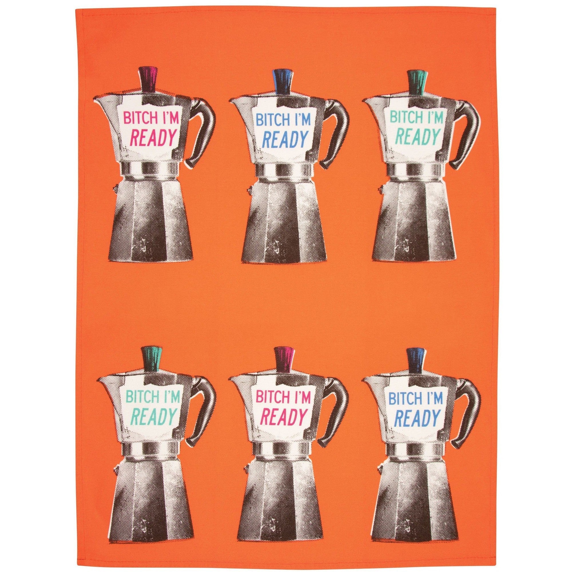Bitch I'm Ready Funny Screen-Printed Snarky Dish Cloth Towel | BlueQ at GetBullish - Image 4