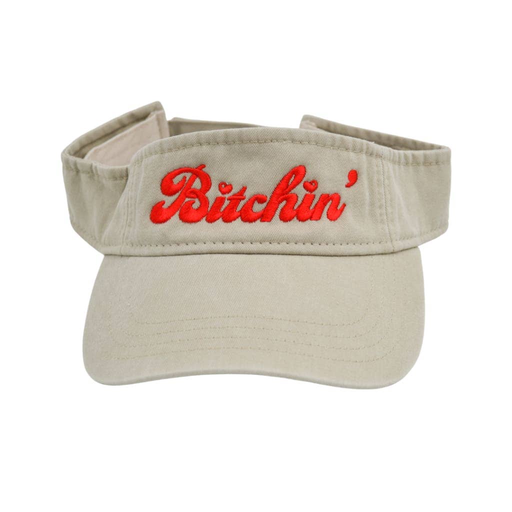 Bitchin' Visor | Funny Embroidered Velcro Sun Hat | Adjustable Outdoor Beach Cap | Smartass & Sass at GetBullish - Image 2