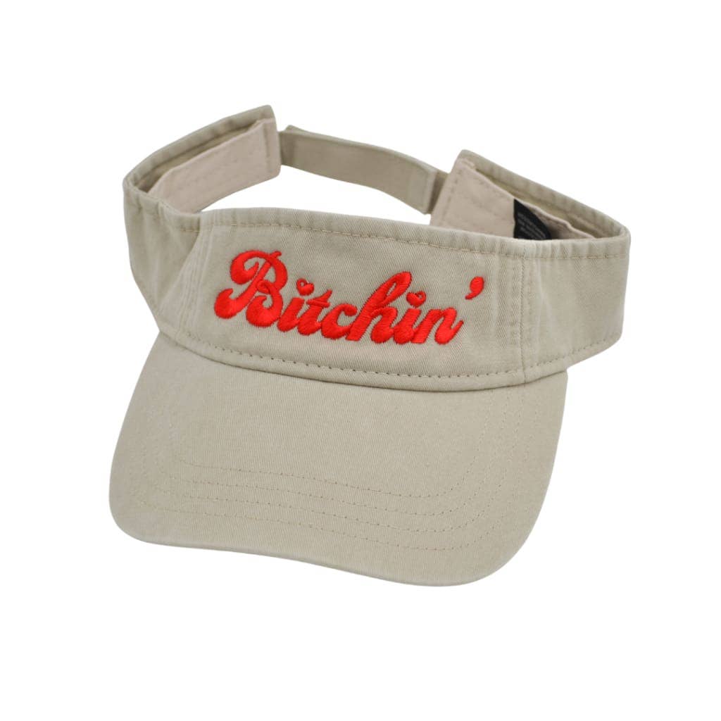 Bitchin' Visor | Funny Embroidered Velcro Sun Hat | Adjustable Outdoor Beach Cap | Smartass & Sass at GetBullish - Image 4