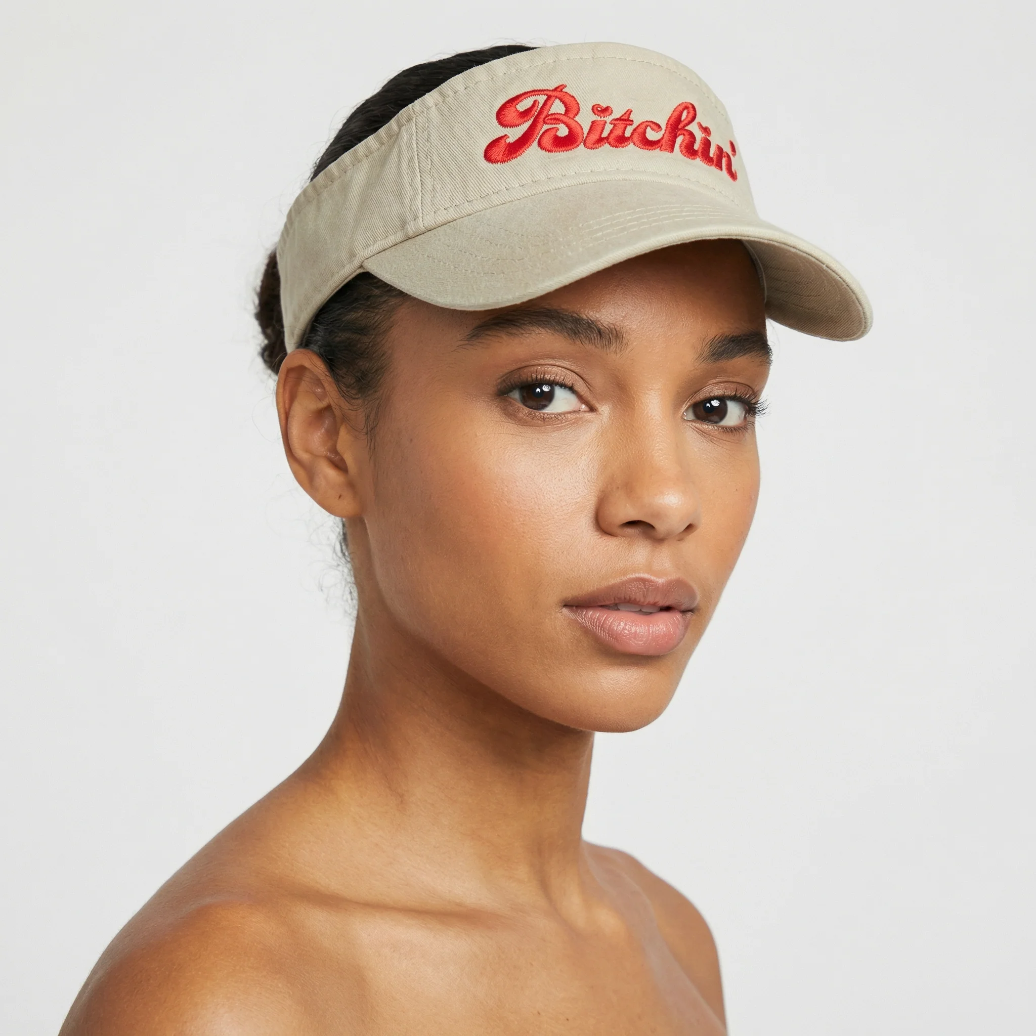 Bitchin' Visor | Funny Embroidered Velcro Sun Hat | Adjustable Outdoor Beach Cap | Smartass & Sass at GetBullish - Image 5