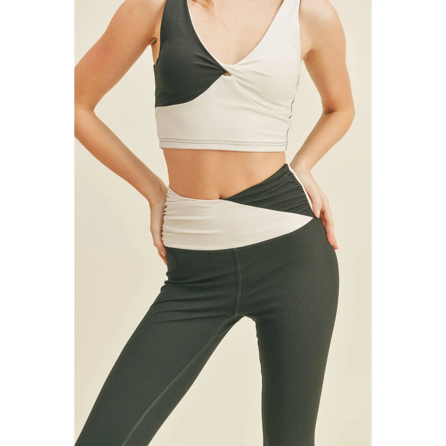 Color Block Front-Twist Top & Leggings Set in Black or Pink [Sizes S-L] - Image 12