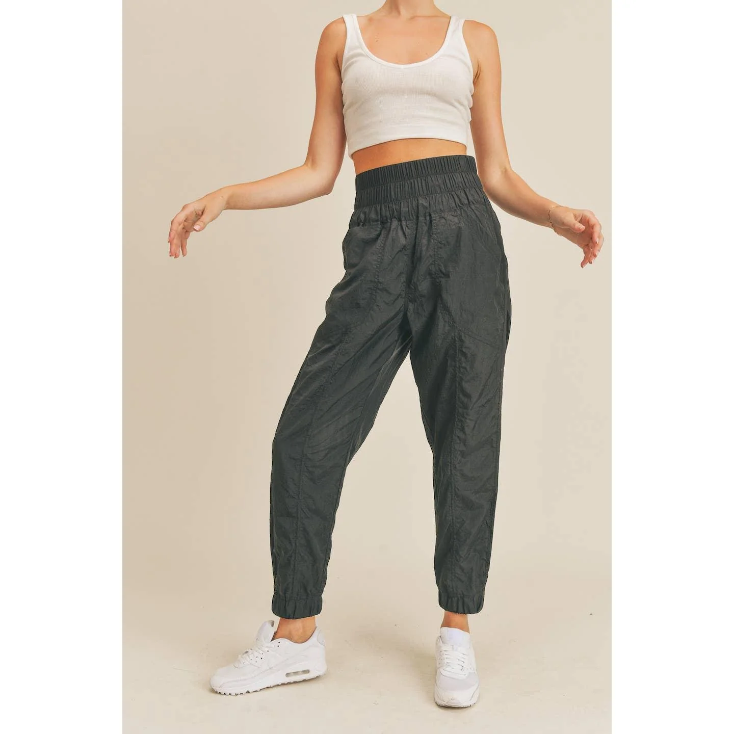 Black High Rise Warm-up Style Jogger [Sizes M-L Remaining] - Image 3