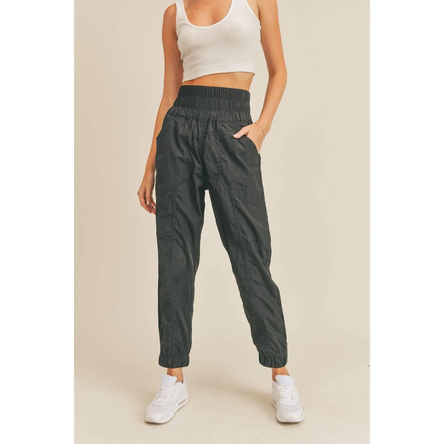 Black High Rise Warm-up Style Jogger [Sizes M-L Remaining] - Image 8