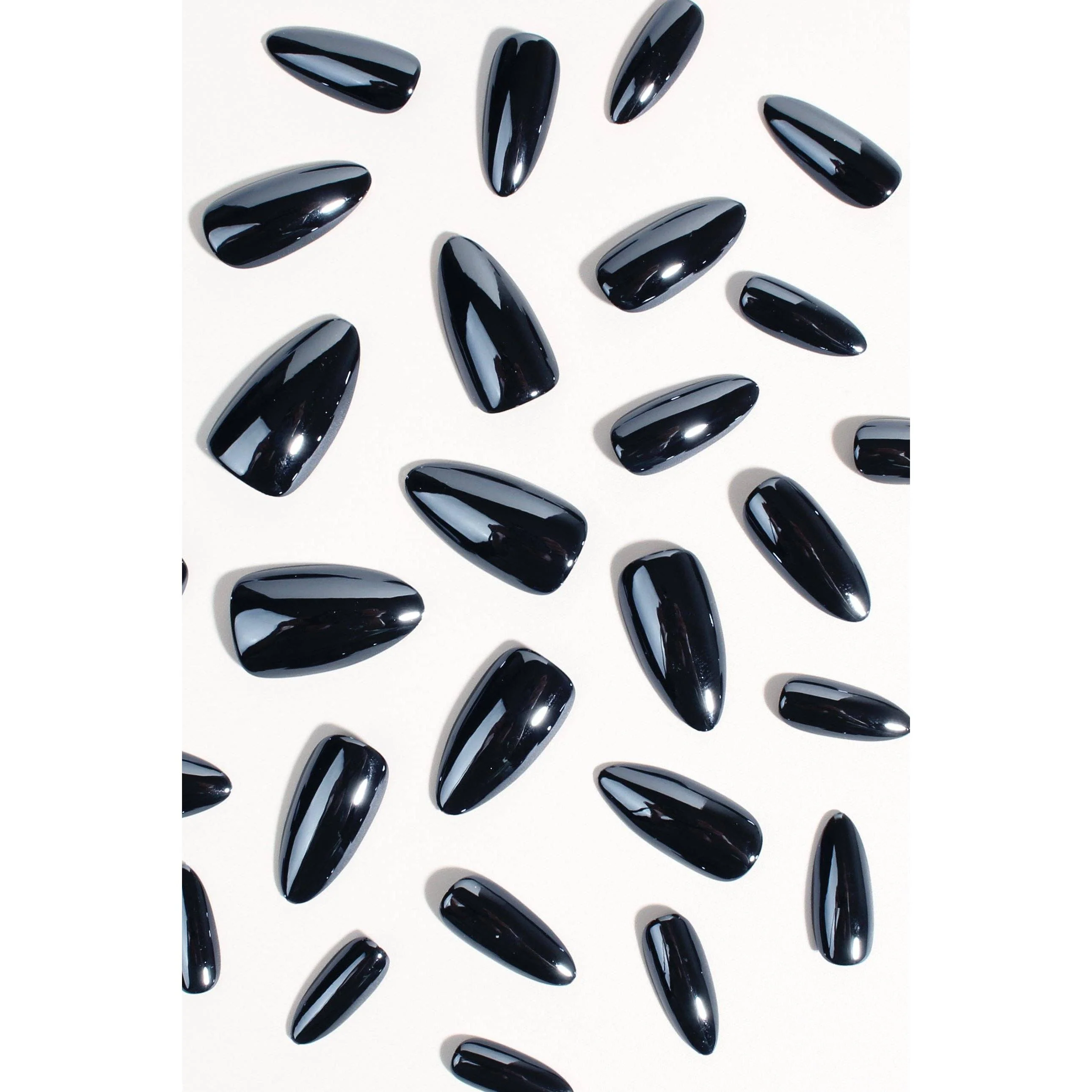 Blackberry Sugar Pop Press-On Nails | Deep Navy Nearly Black Gloss Nails | Reusable - Image 3