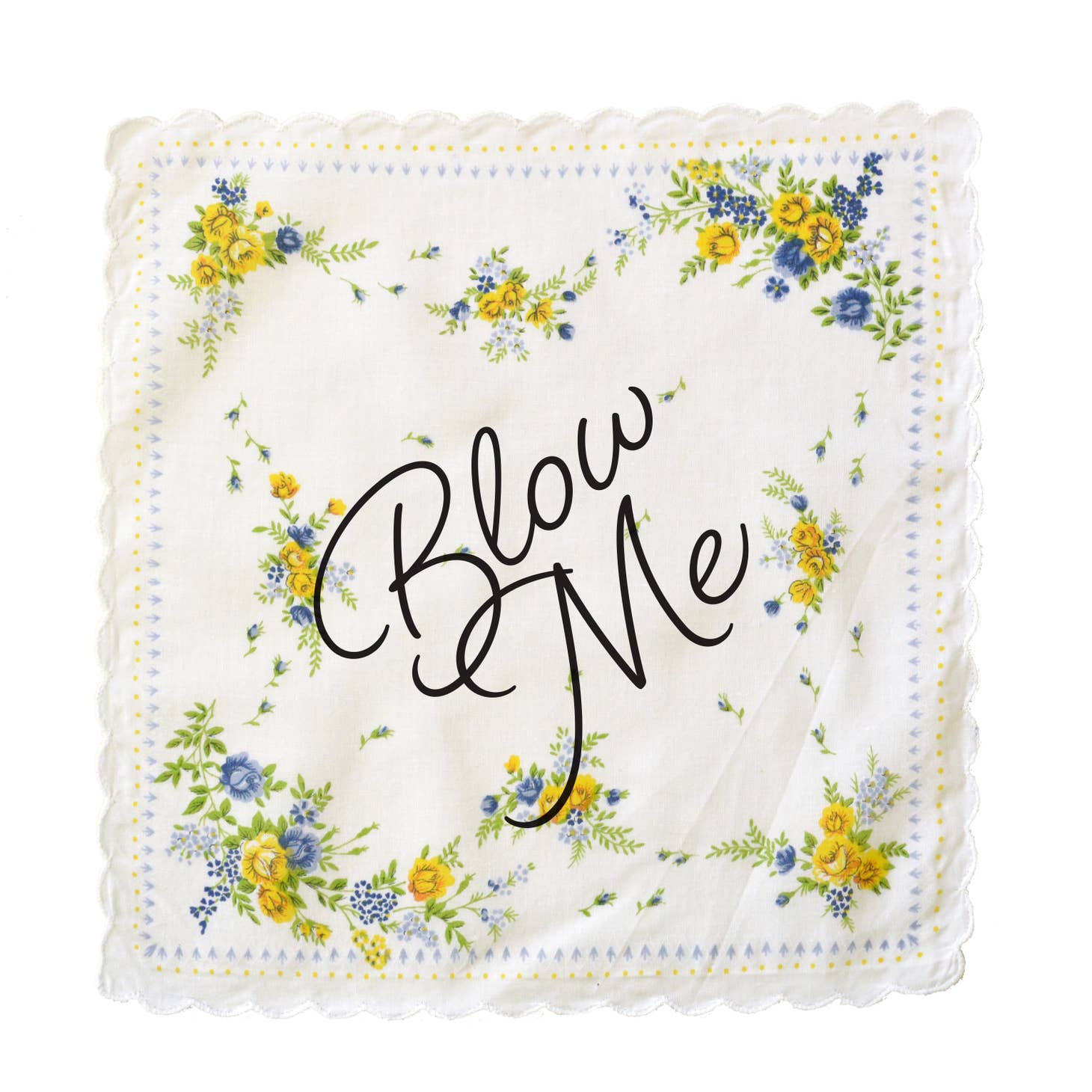 Blow Me Retro Hankie Floral Print Cotton Handkerchief - Image 4